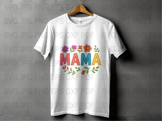 Colorful Mama Floral T-Shirt, Mother's Day Gift, Spring Flowers Graphic Tee, Women's Fashion Top
