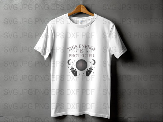 Energy Protection Graphic T-Shirt, Spiritual Hands Design, Unisex White Tee, Mystical Apparel, Casual Wear, Unique Gift Idea