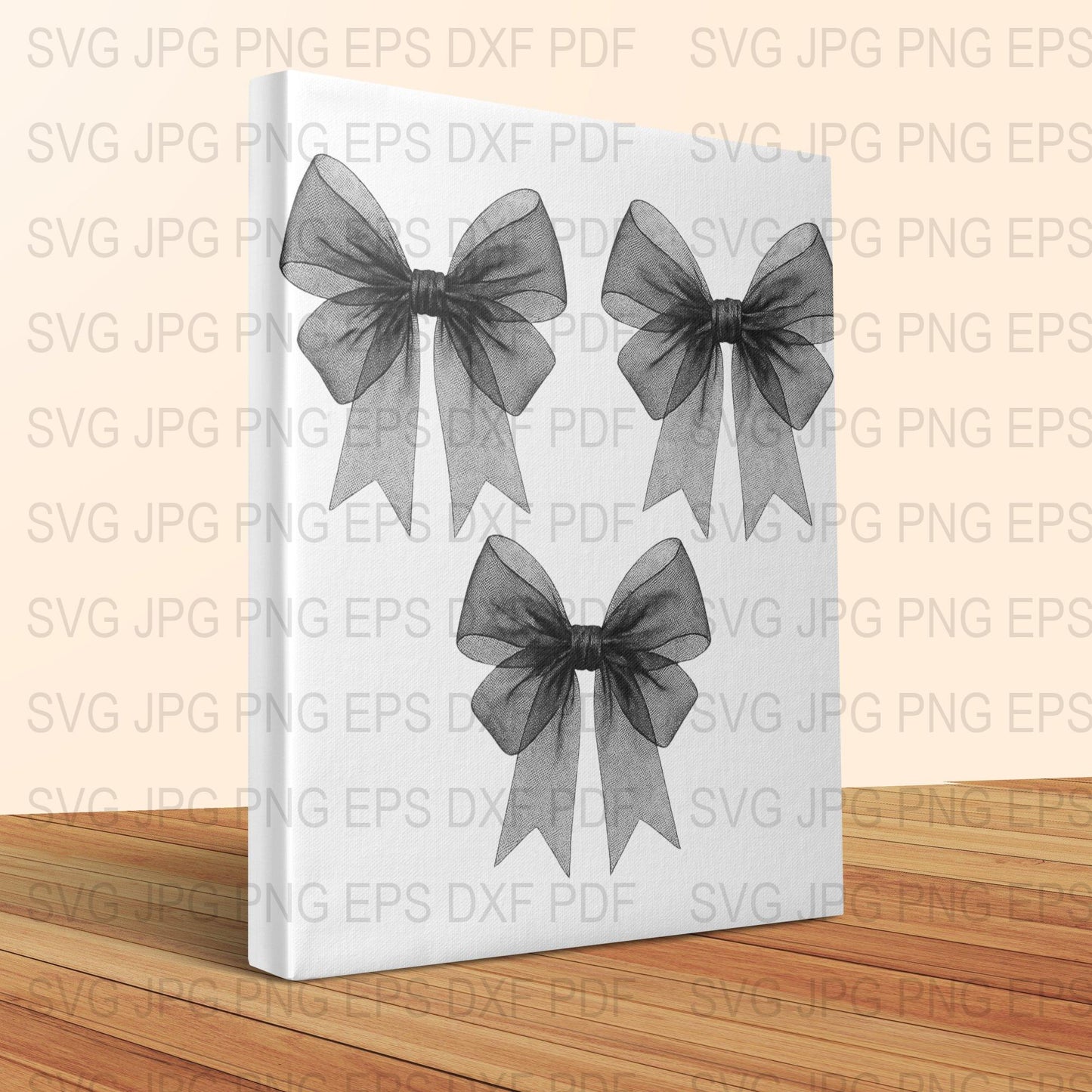 Elegant Black Bow Canvas Print, Minimalist Wall Art, Modern Home Decor, Stylish Interior Design, Unique Artwork Gift