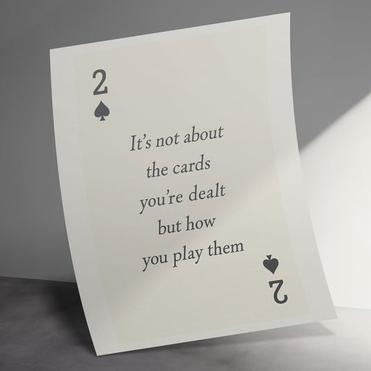 Inspirational Quote Playing Card Poster, Modern Wall Art, Home Decor Typography, Minimalist Print, Motivational Artwork, Office Decor