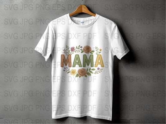 Mama Floral T-Shirt, Mother's Day Gift, Boho Chic Mom Tee, Women's Spring Fashion Top, Rose Design Casual Wear