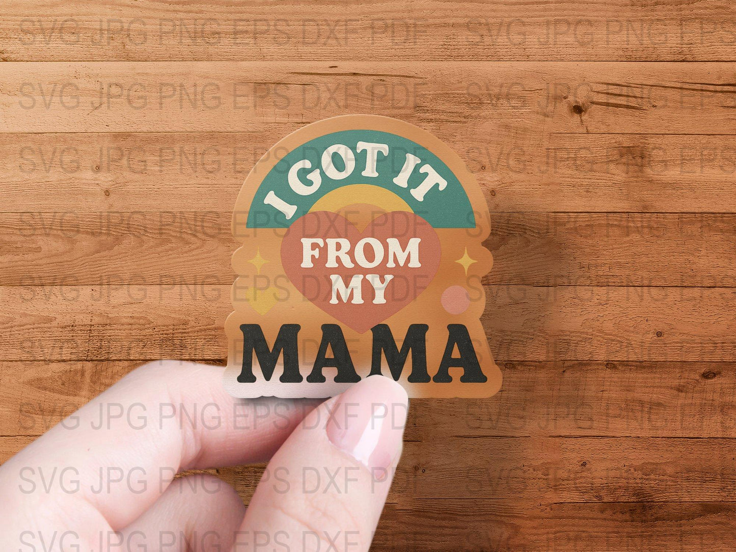 I Got It From My Mama Sticker, Vinyl Decal, Mother's Day Gift, Custom Laptop Sticker, Waterproof