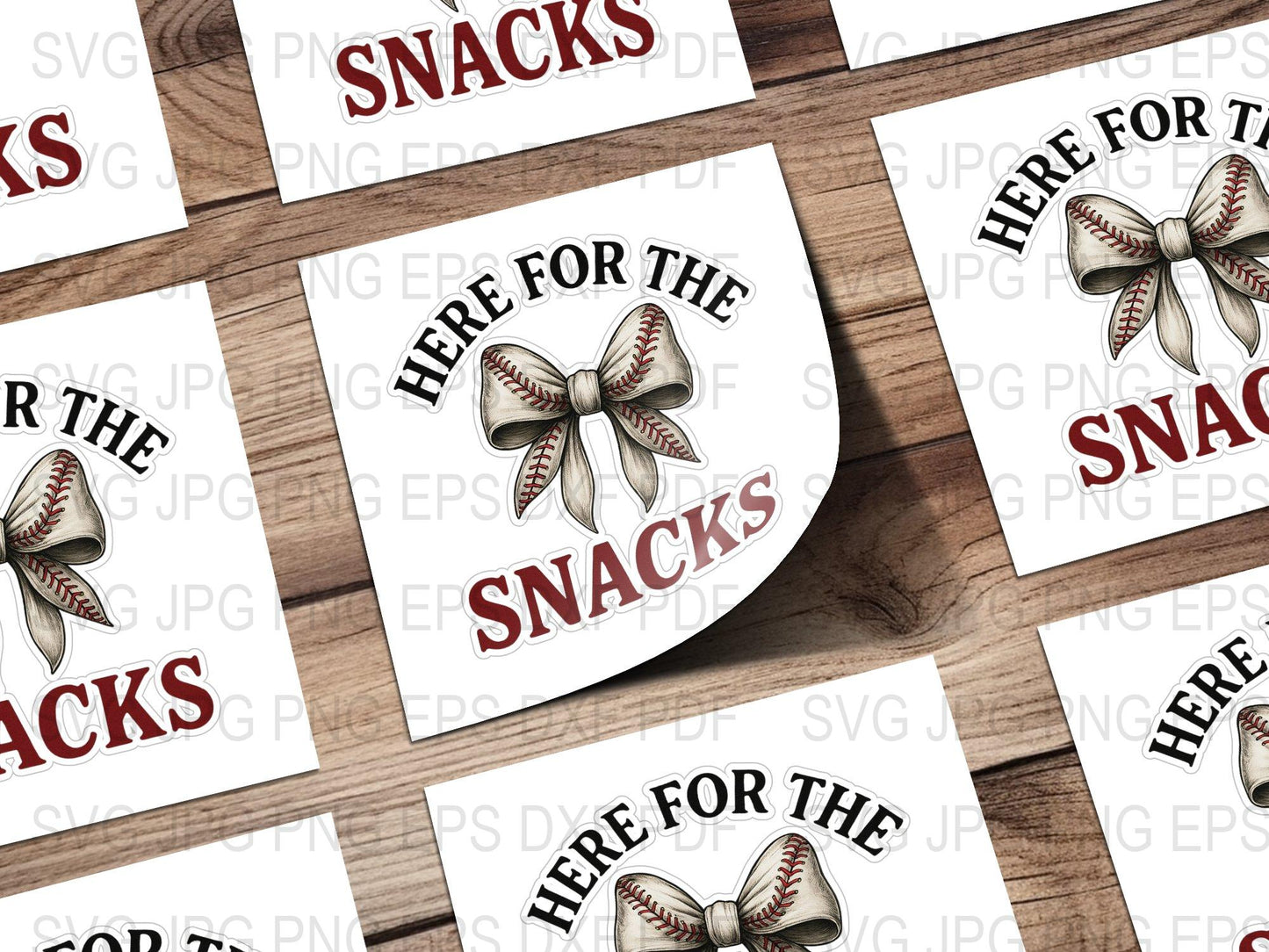 Baseball Snack SVG File, Here for the Snacks Quote, Sports Fan Clipart, Digital Download, DIY T-Shirt Design, Baseball Mom Craft Idea