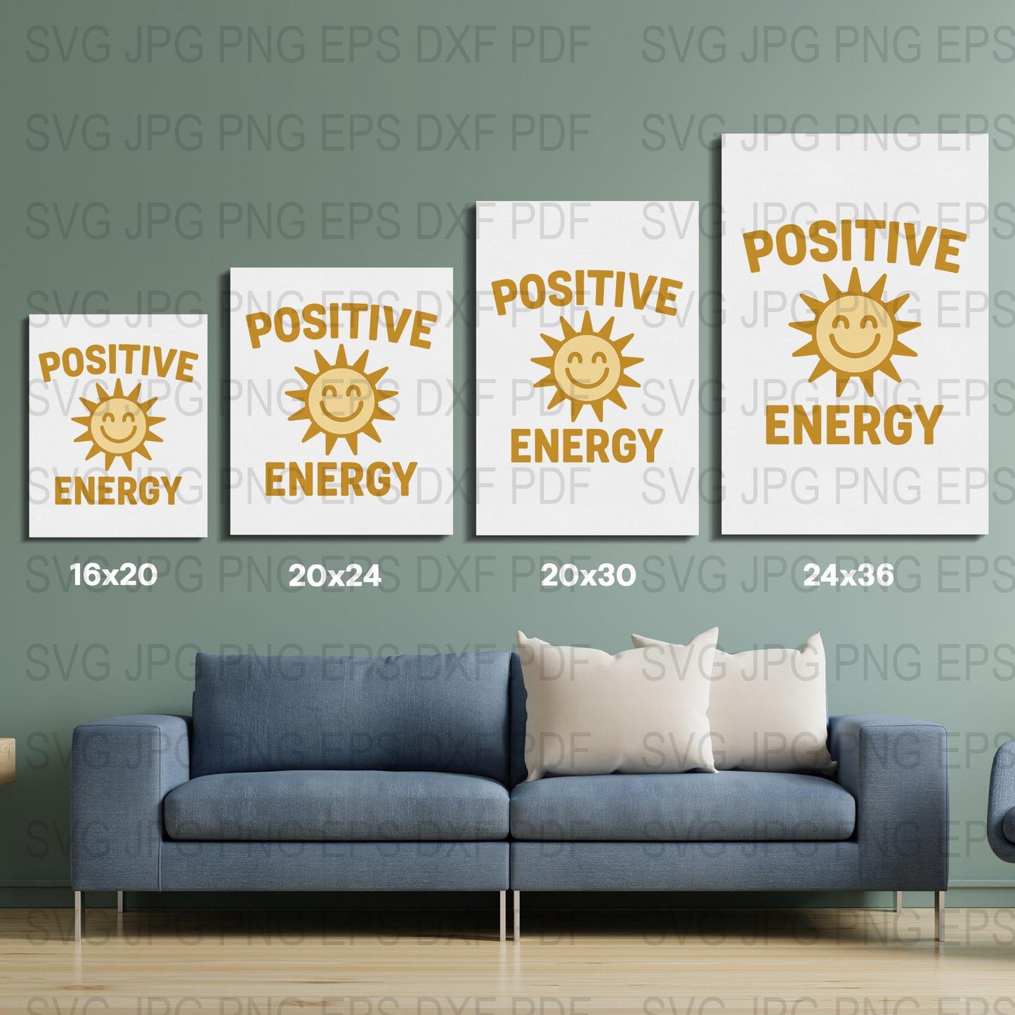 Positive Energy Sun Motivational Wall Art, Modern Home Decor Prints, Set of 3 Digital Download, Inspirational Quotes Posters