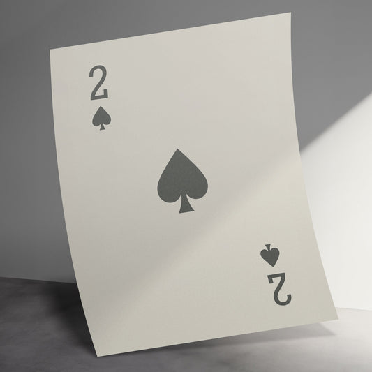 Minimalist Spade and Heart Playing Card Poster, Modern Wall Art Decor, Unique Game Room Accessory