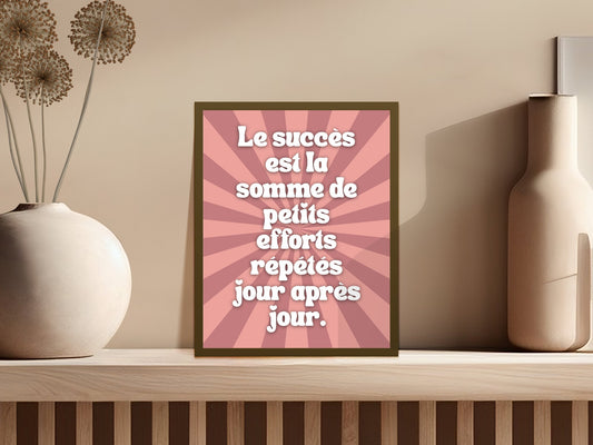 French Quote Wall Art Poster, Inspirational Text Home Decor, Modern Typography Print, Office and Living Room Decoration