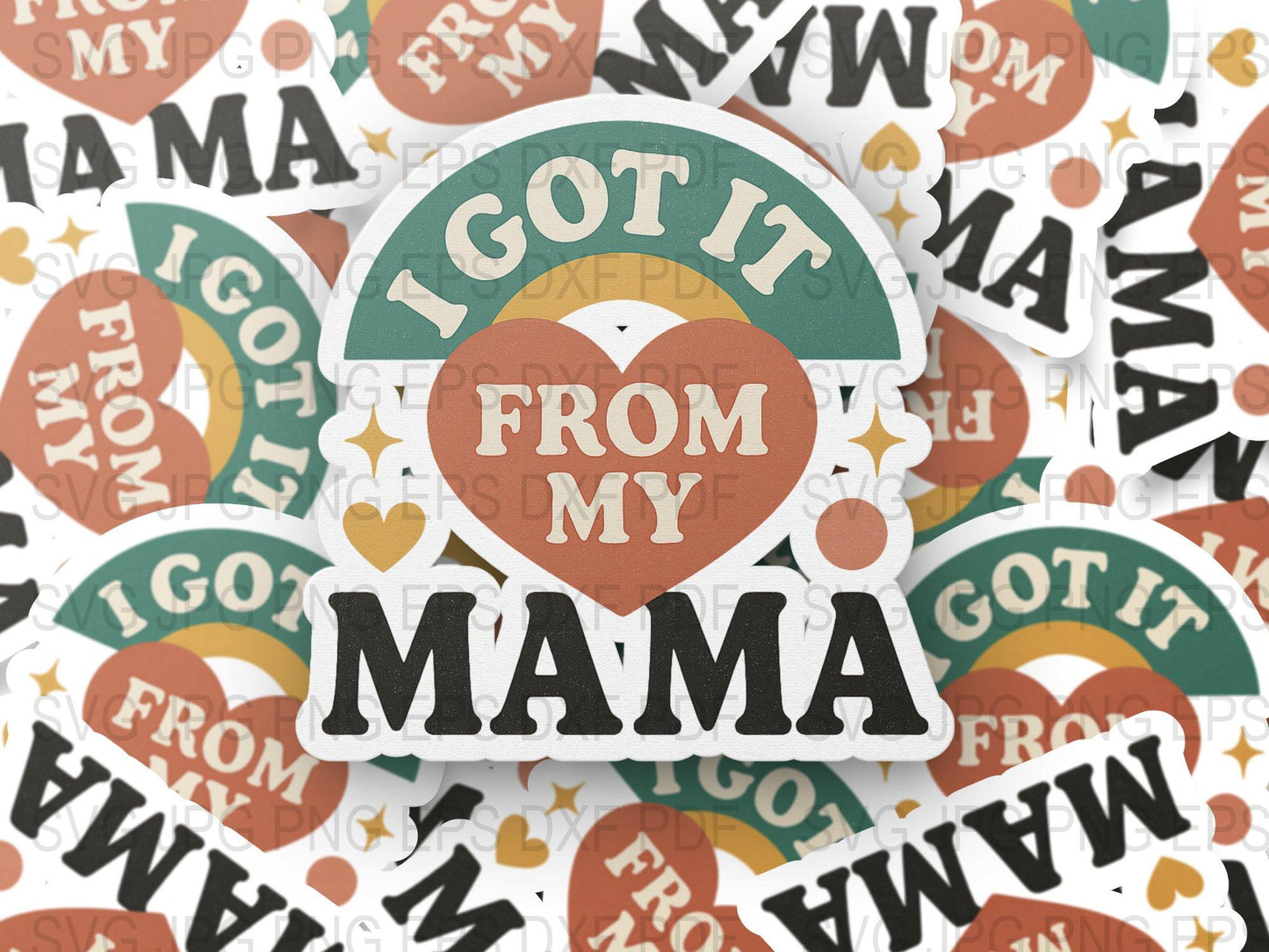 I Got It From My Mama Wooden Sign, Handmade Colorful Gift, Unique Wall Decor for Home