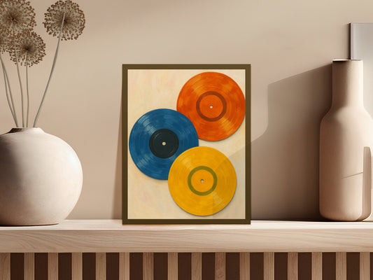 Modern Abstract Circles Wall Art, Colorful Geometric Decor, Minimalist Home Decoration, Contemporary Painting Print