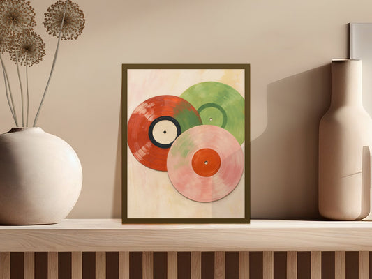 Abstract Geometric Art Print, Colorful Circles Wall Decor, Modern Minimalist Poster, Living Room Artwork, Home Decoration Idea
