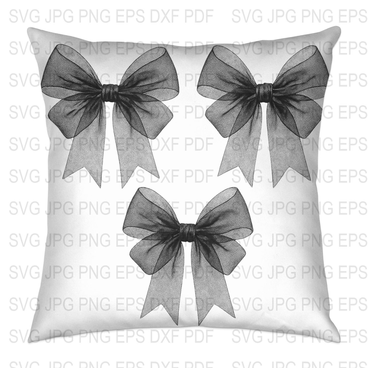 Elegant Black Bow Pillow Cover, Decorative Sofa Cushion, Chic Monochrome Home Decor, Stylish Bedroom Accessory