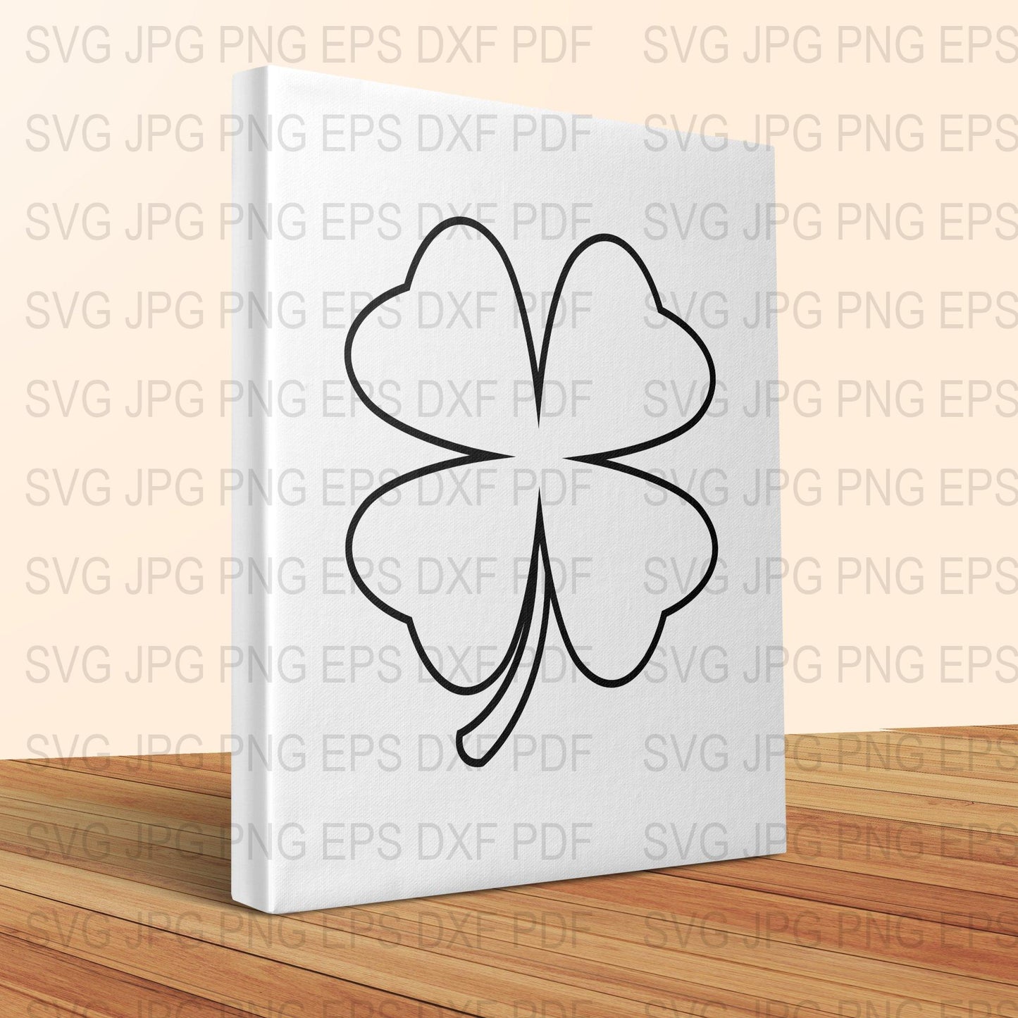 Clover SVG File, Lucky Charm Clipart, Digital Download for Cricut, Silhouette Cut Files, St. Patrick's Day Craft, Vector Art
