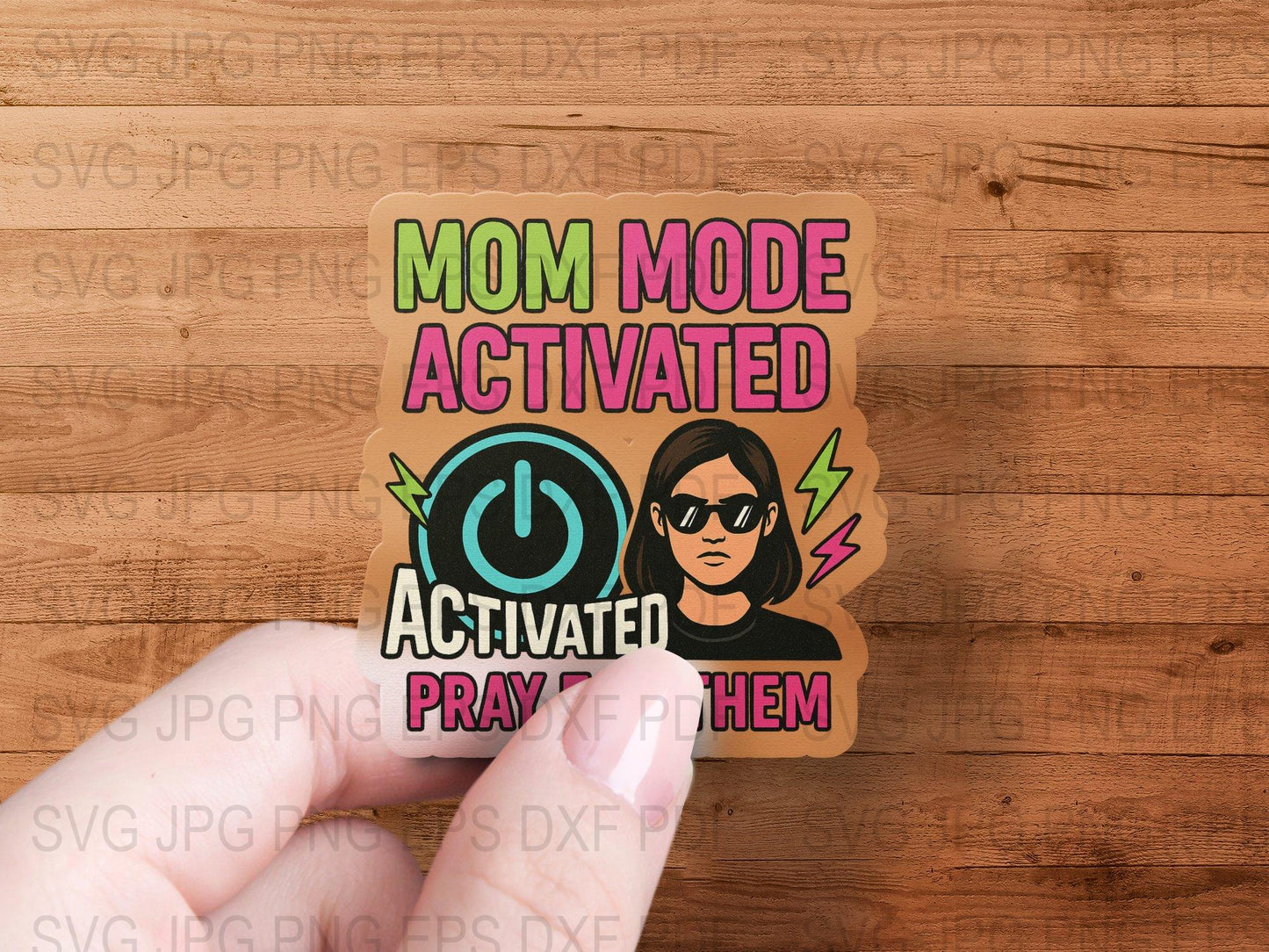 Mom Mode Activated Sticker, Funny Mother's Day Gift, Cool Mom Vinyl Decal, Laptop and Water Bottle Decoration, Inspirational Women Art.