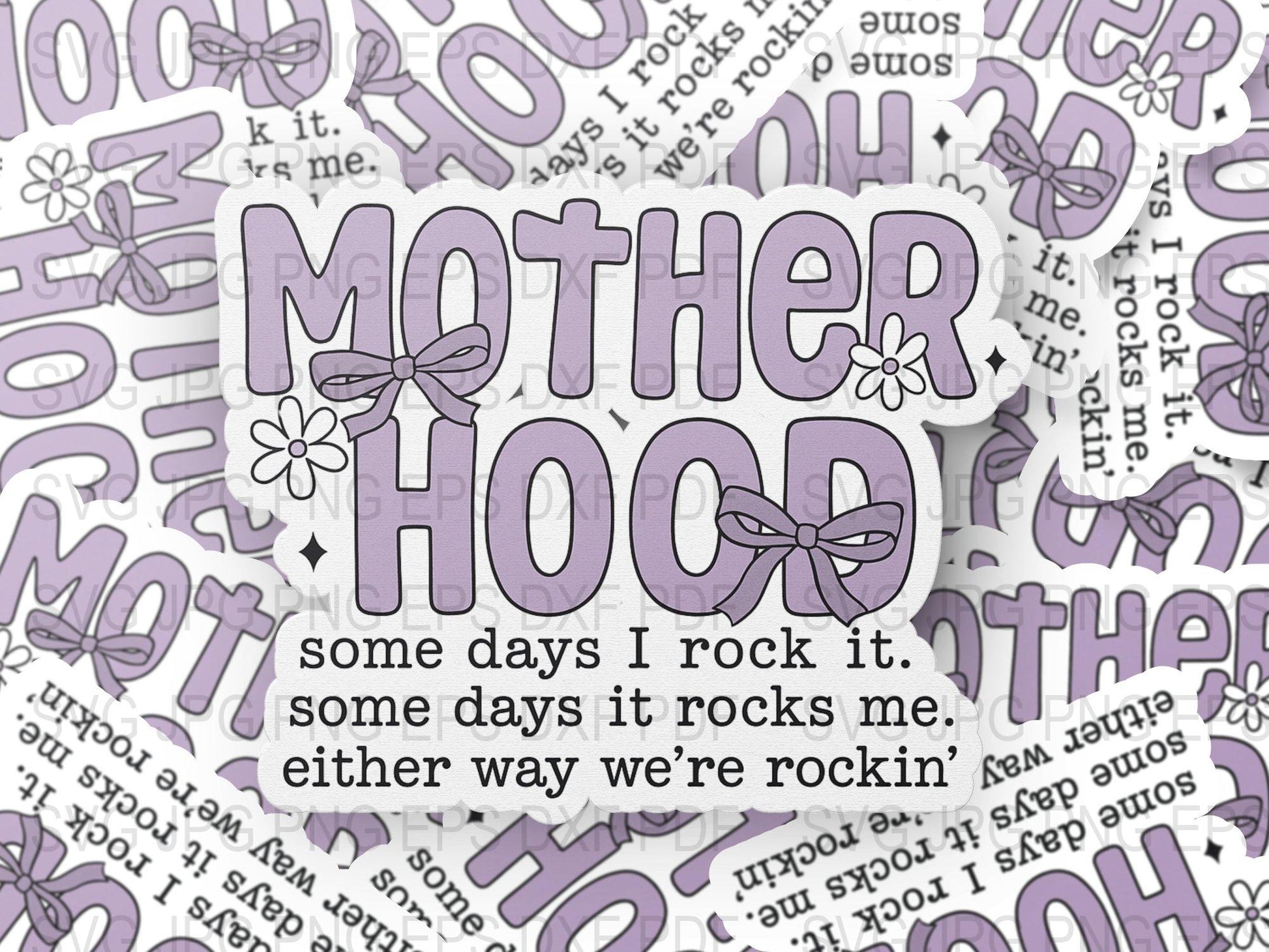 Motherhood Quote Art Print, Inspirational Purple Poster for Moms, Home Decor Wall Art, Unique Gift for Mother's Day