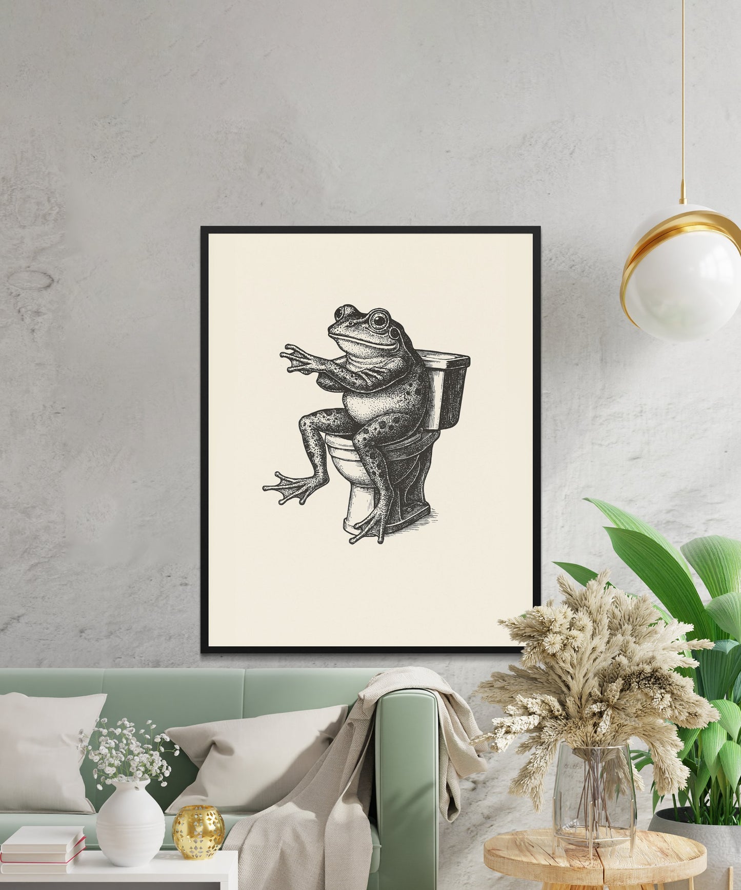 Vintage Frog Art Print, Classic Toad Illustration, Unique Wall Decor, Nature Inspired Home Decoration, Elegant Living Room Poster