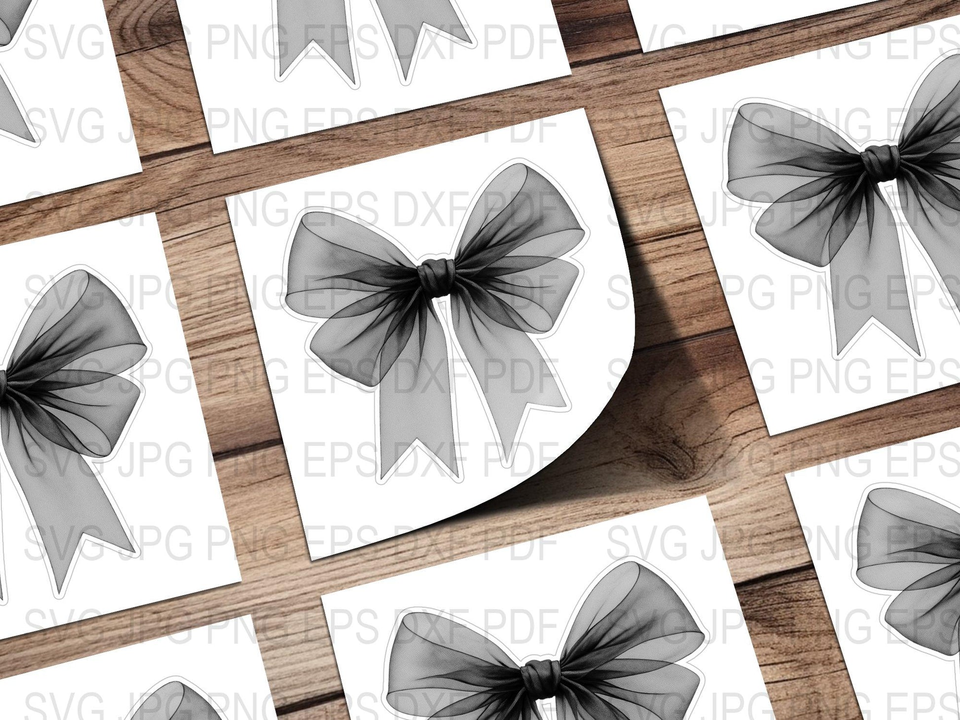 Black Bow Clipart, Digital Download, Bow Tie Graphics, SVG, JPG, EPS, PDF Files, Crafting, Scrapbooking, Card Making, Printable Art