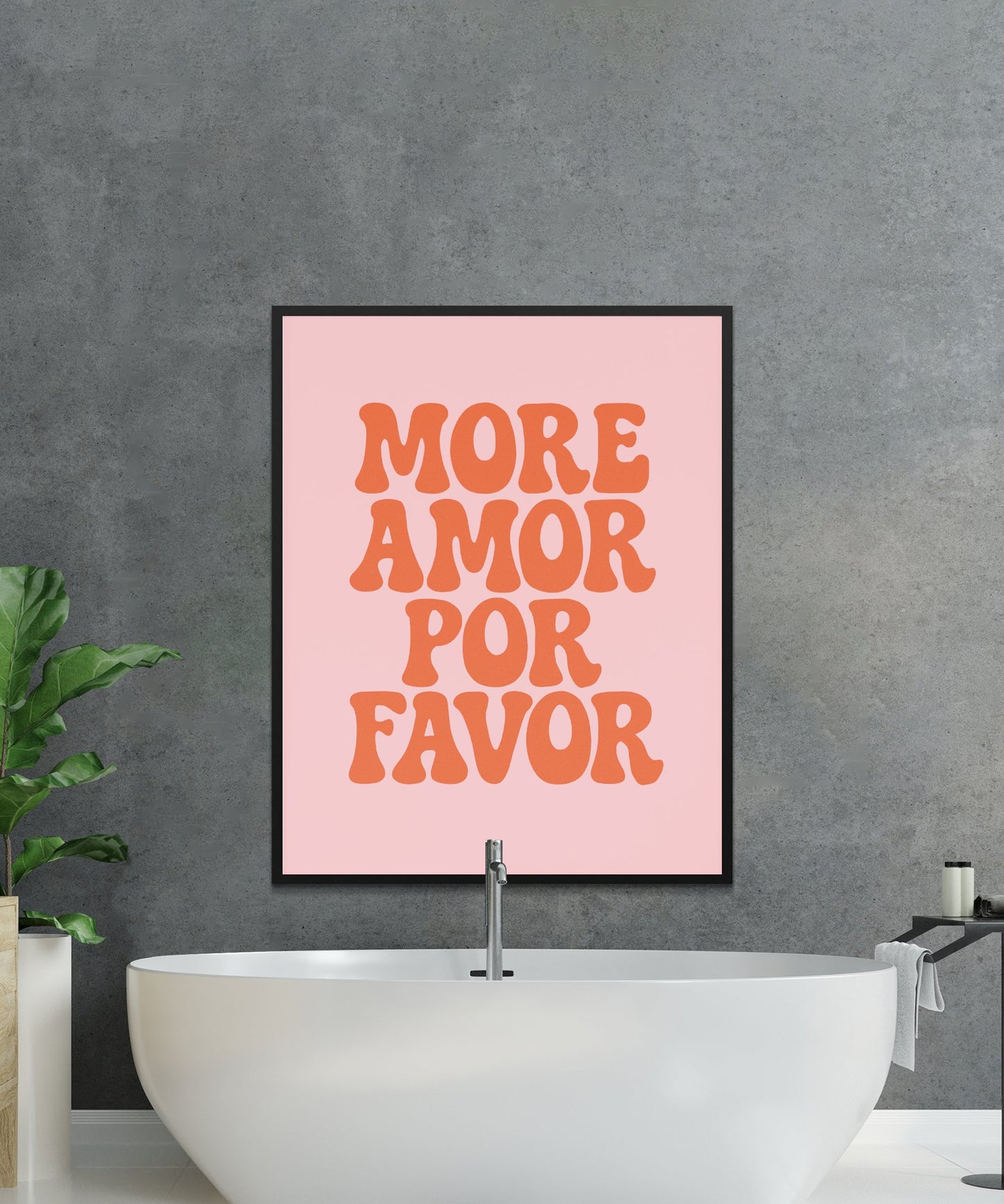 More Amor Por Favor Wall Art, Modern Typography Print, Bold Text Poster, Home Decor Wall Hanging, Living Room Artwork, Inspirational Quote