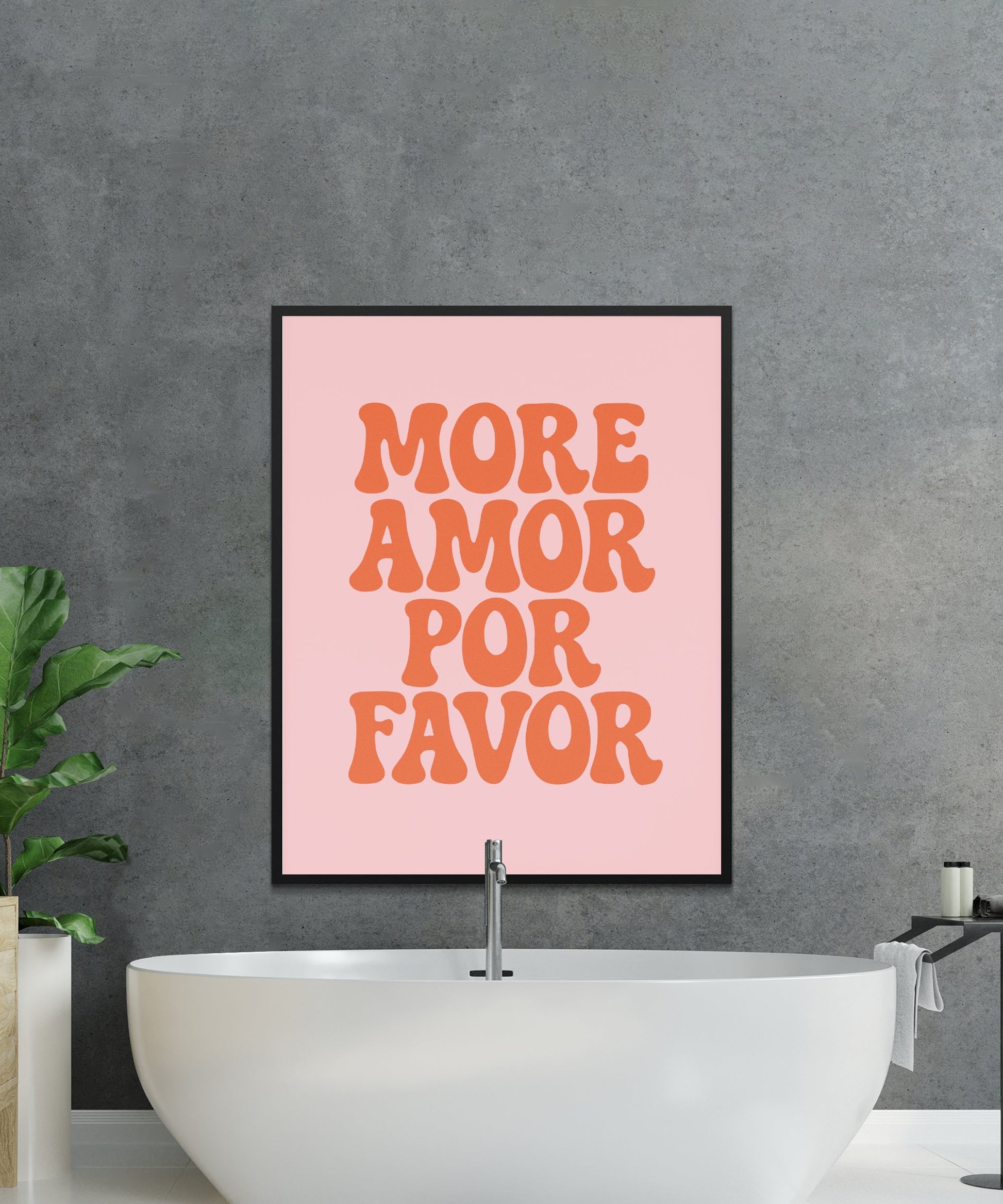 More Amor Por Favor Wall Art, Modern Typography Print, Bold Text Poster, Home Decor Wall Hanging, Living Room Artwork, Inspirational Quote