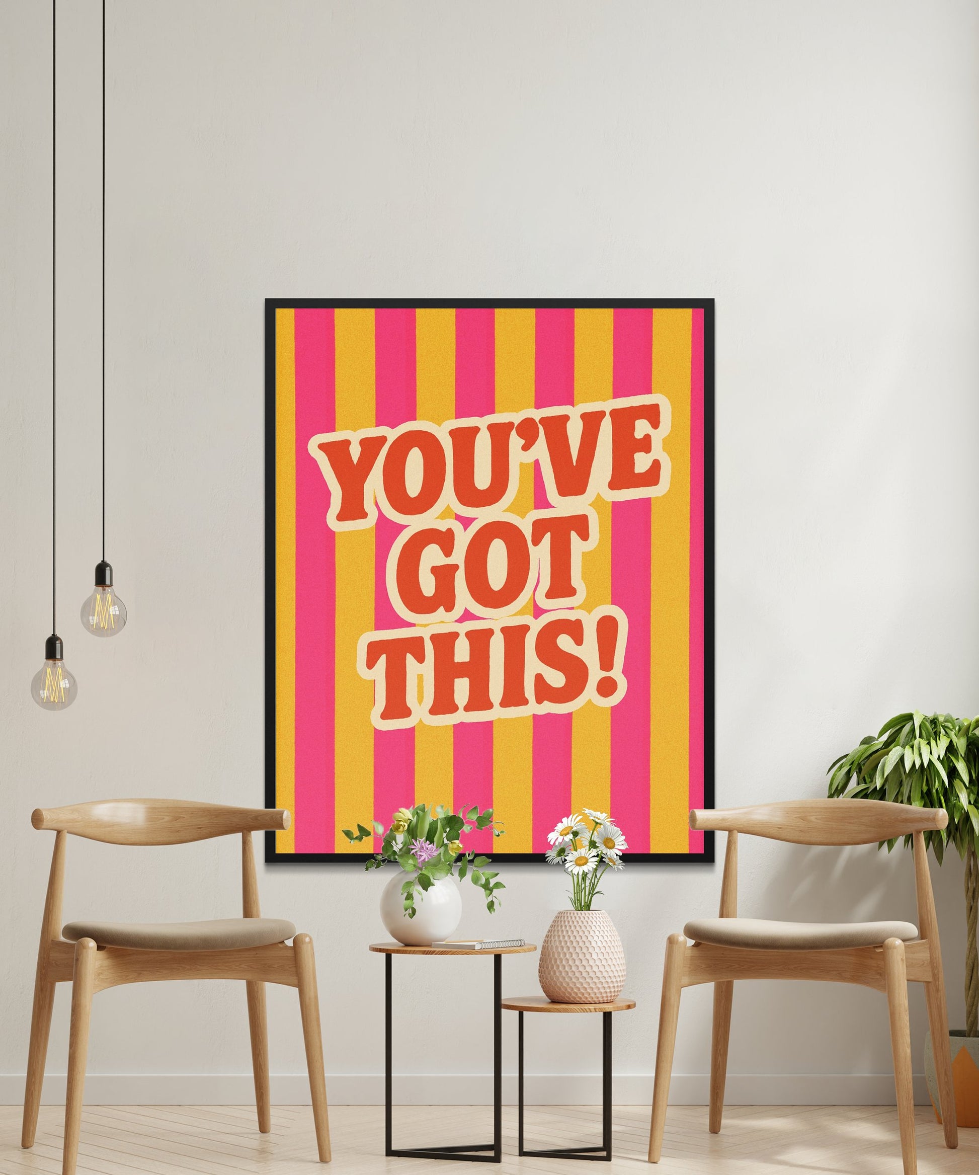 You've Got This! Motivational Wall Art, Bright Striped Inspirational Poster, Home Office Decor, Unique Gift Idea