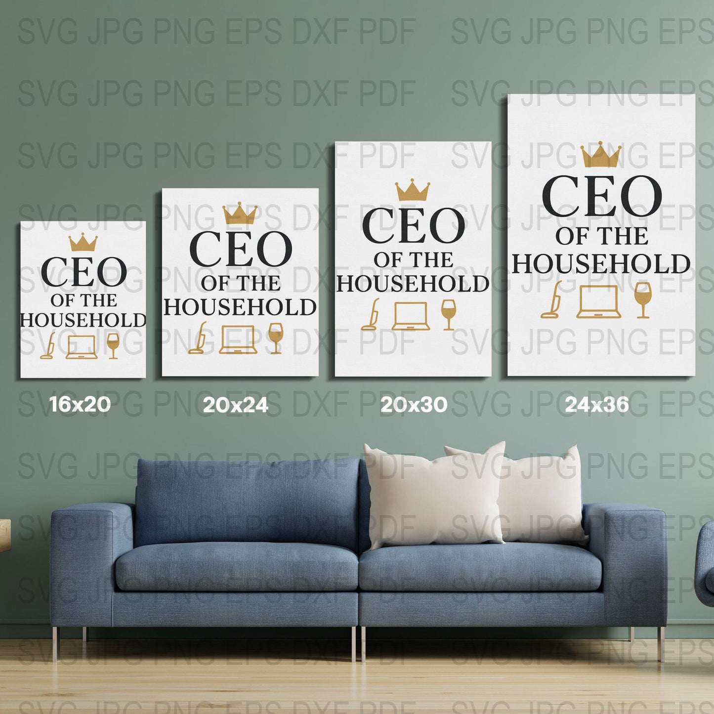 CEO of the Household Wall Art Digital Print, Modern Home Decor, Instant Download Files, Multiple Sizes, Minimalist Typography Poster