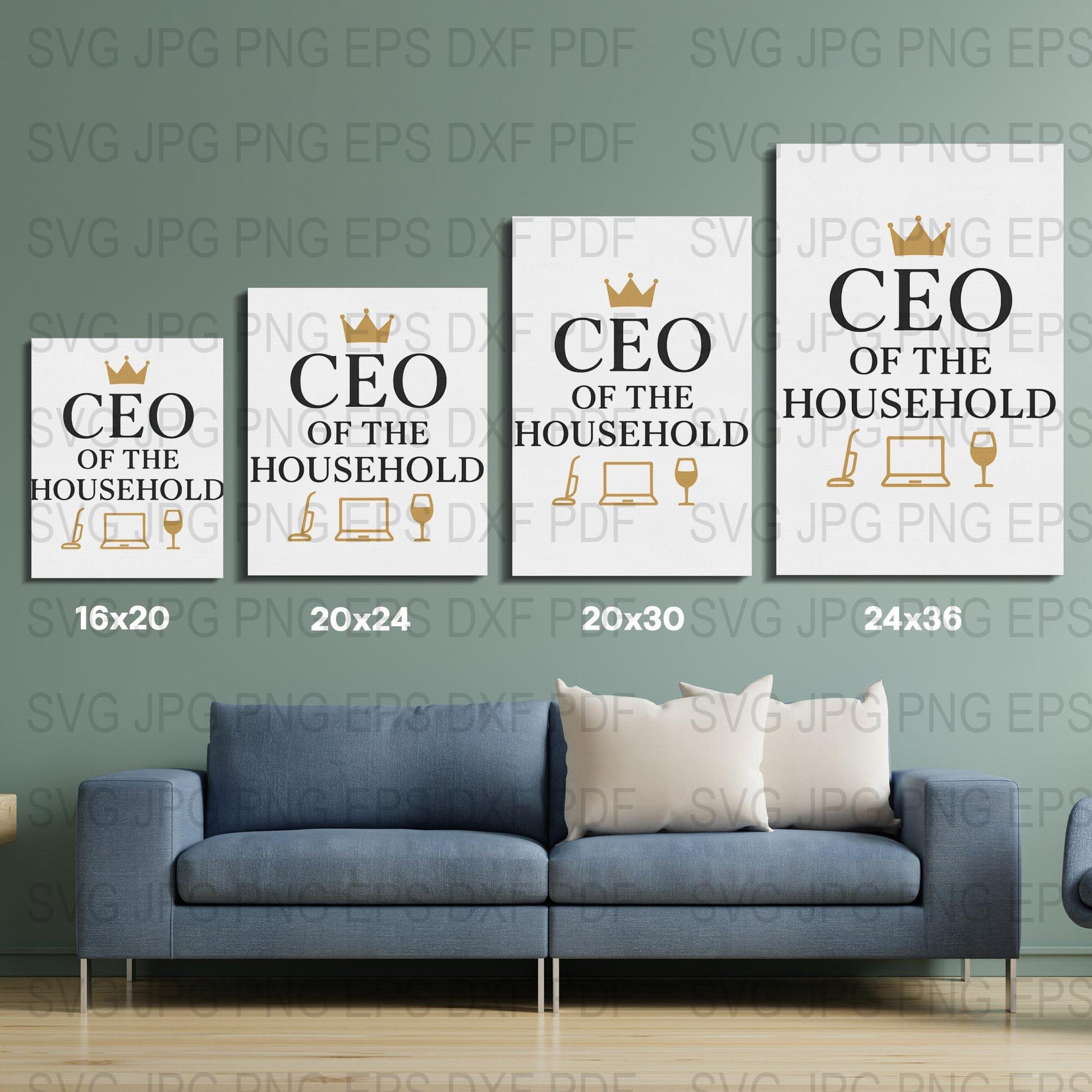 CEO of the Household Wall Art Digital Print, Modern Home Decor, Instant Download Files, Multiple Sizes, Minimalist Typography Poster