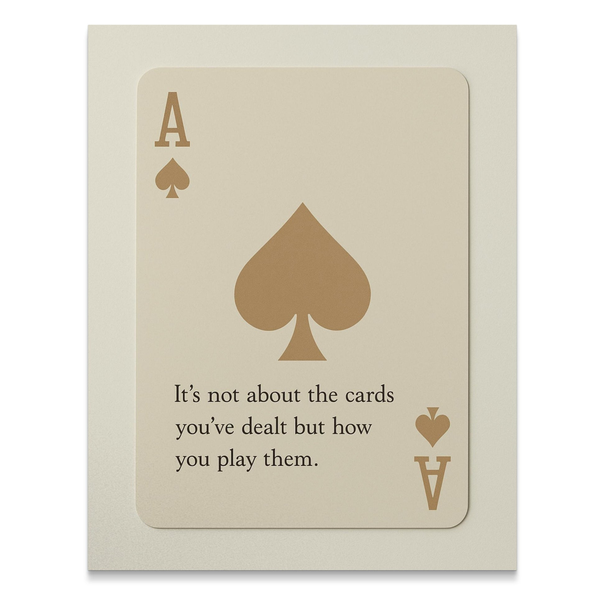 Ace of Spades Motivational Poster, Inspirational Quote Wall Art, Minimalist Office Decor, Modern Typography Print, Beige and Black