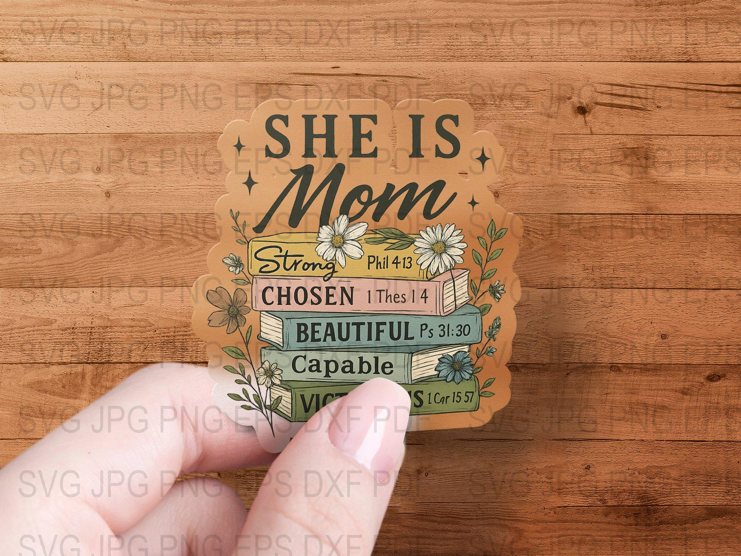 She Is Mom Wooden Sign, Inspirational Quote, Mother's Day Gift, Floral Decor, Rustic Home Decoration, Wall Art