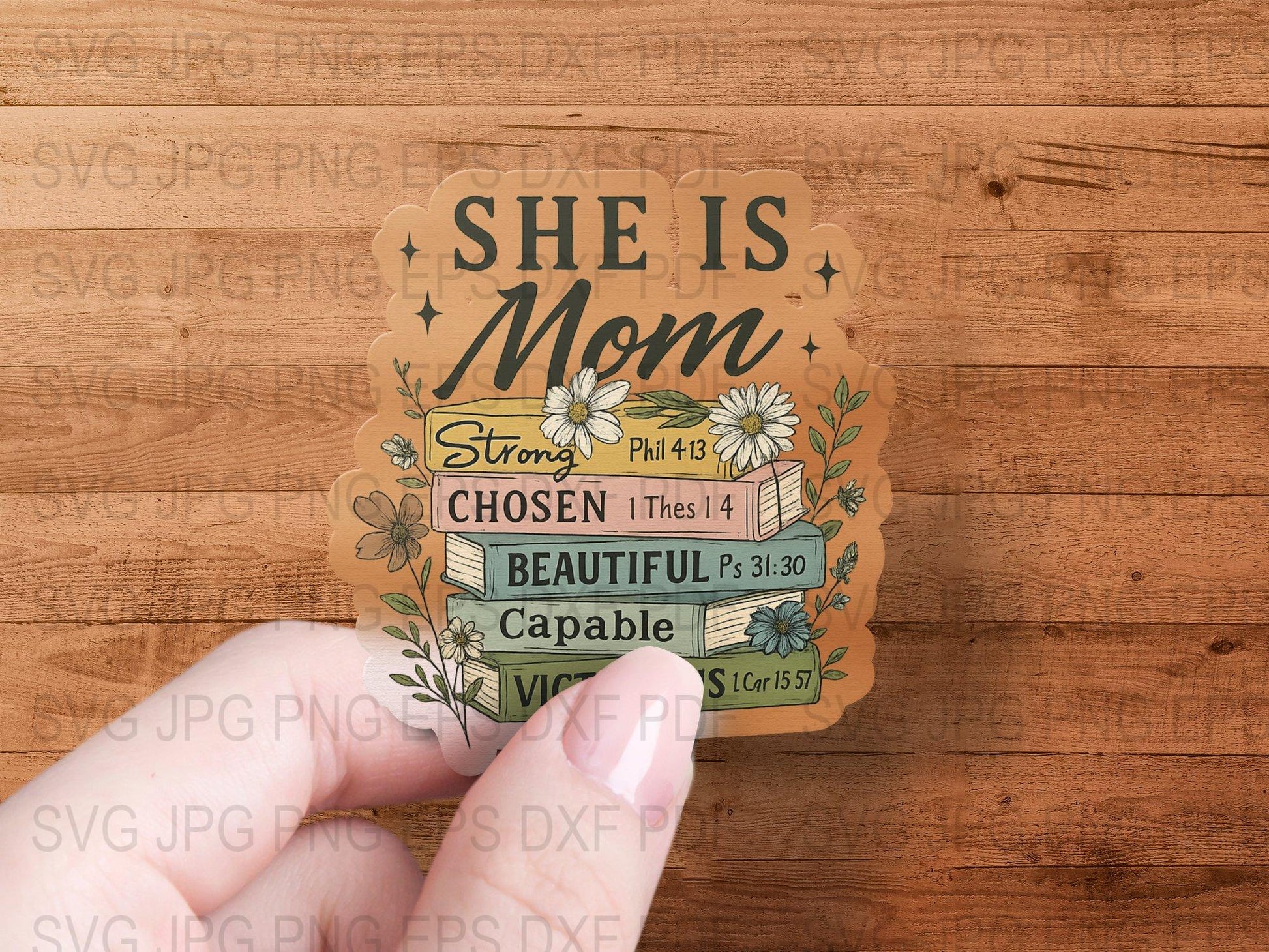She Is Mom Wooden Sign, Inspirational Quote, Mother's Day Gift, Floral Decor, Rustic Home Decoration, Wall Art