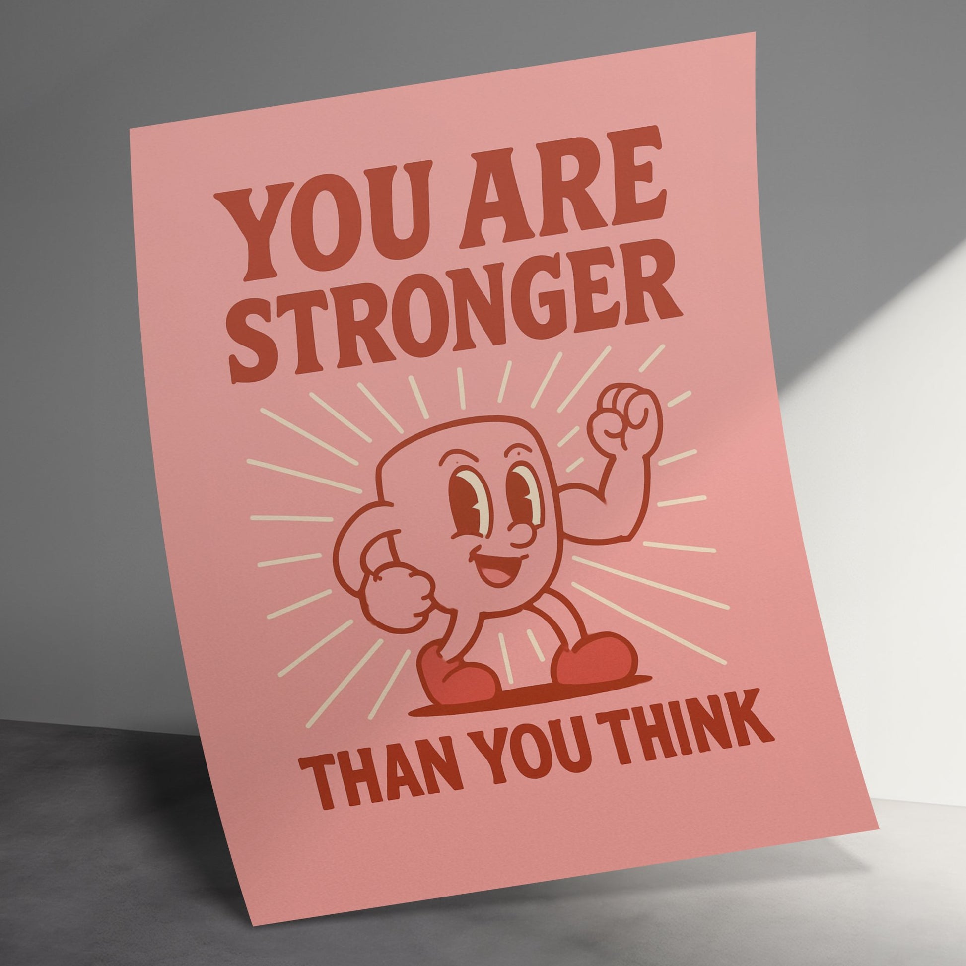 Motivational Poster 'You Are Stronger Than You Think' Inspirational Wall Art Decor