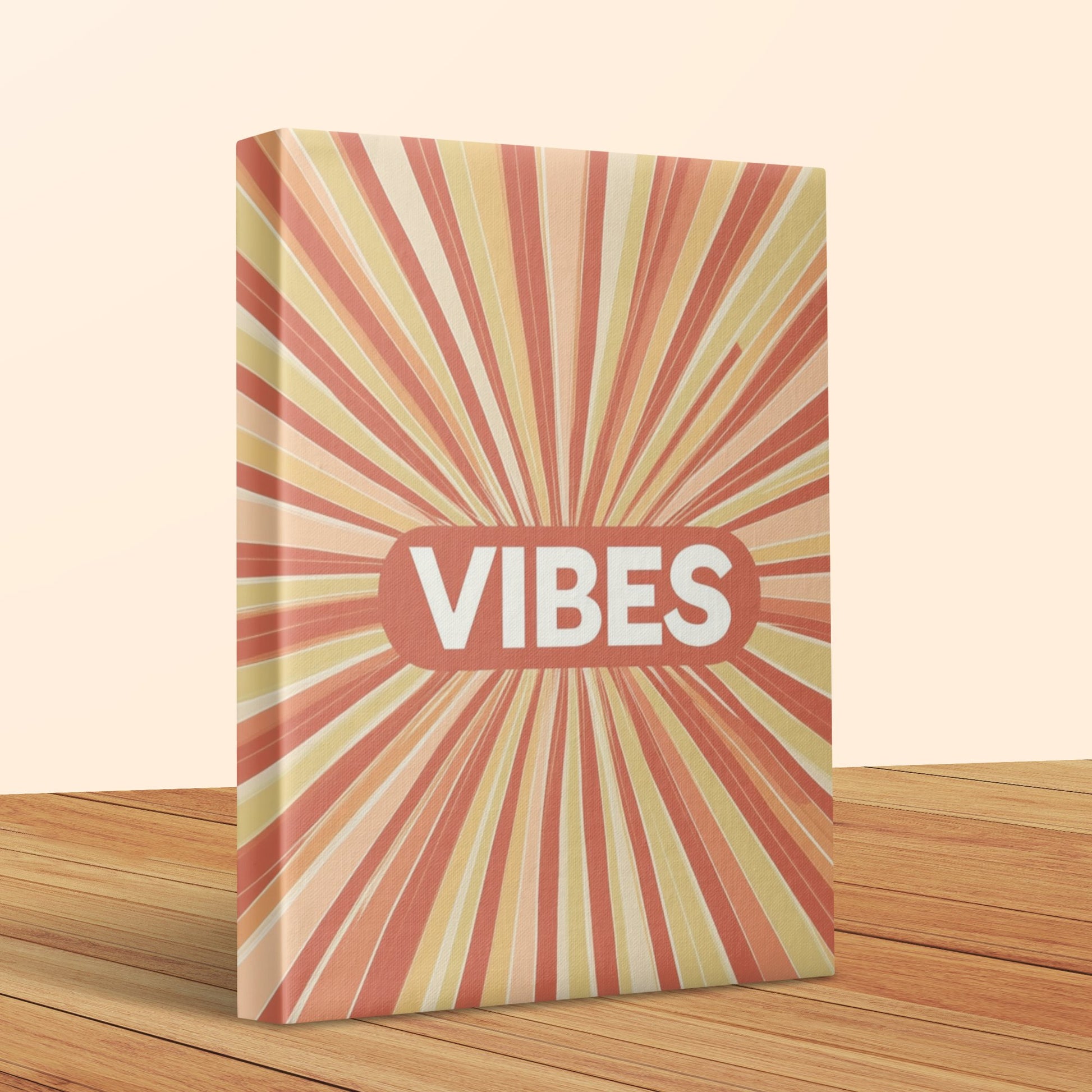 Retro Vibes Canvas Art, Striped Warm Tones Wall Decor, Modern Vintage Style Home Decoration