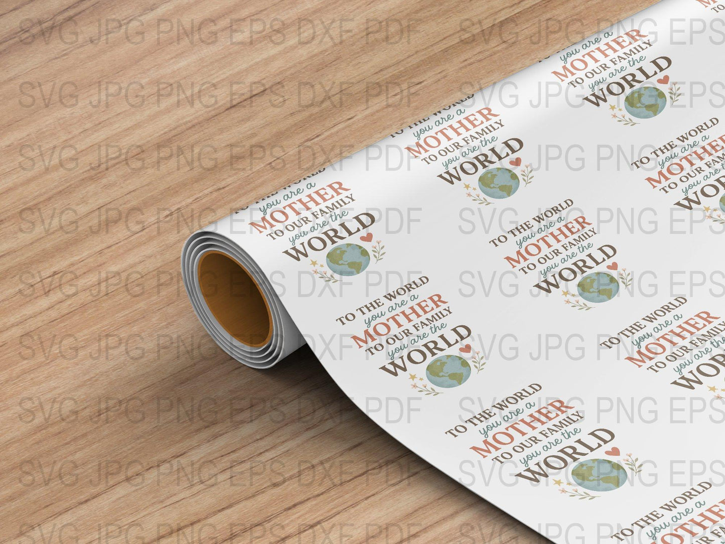 Mother's Day Printable Vinyl Sheet, svg png eps dxf Files, Floral Pattern Design, Craft Supplies for Custom Gifts and Projects