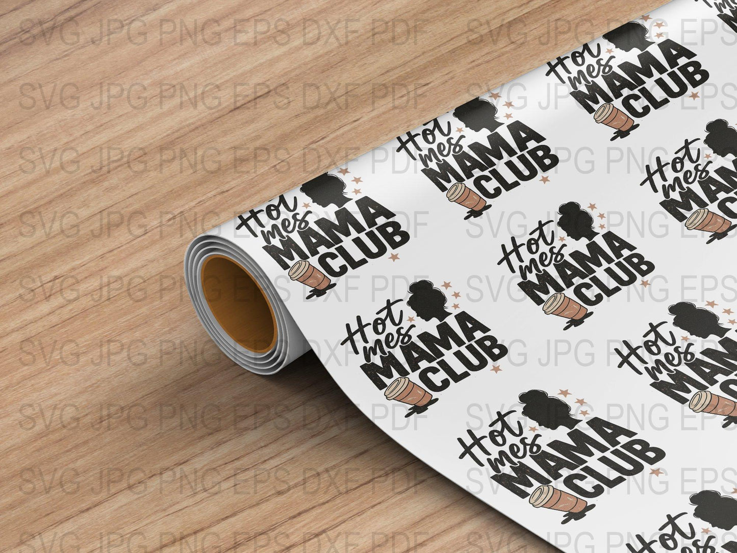 Mama Club Vinyl Wrap, Mother and Child Silhouette, Black Art, Craft Material, Diy Decal Roll