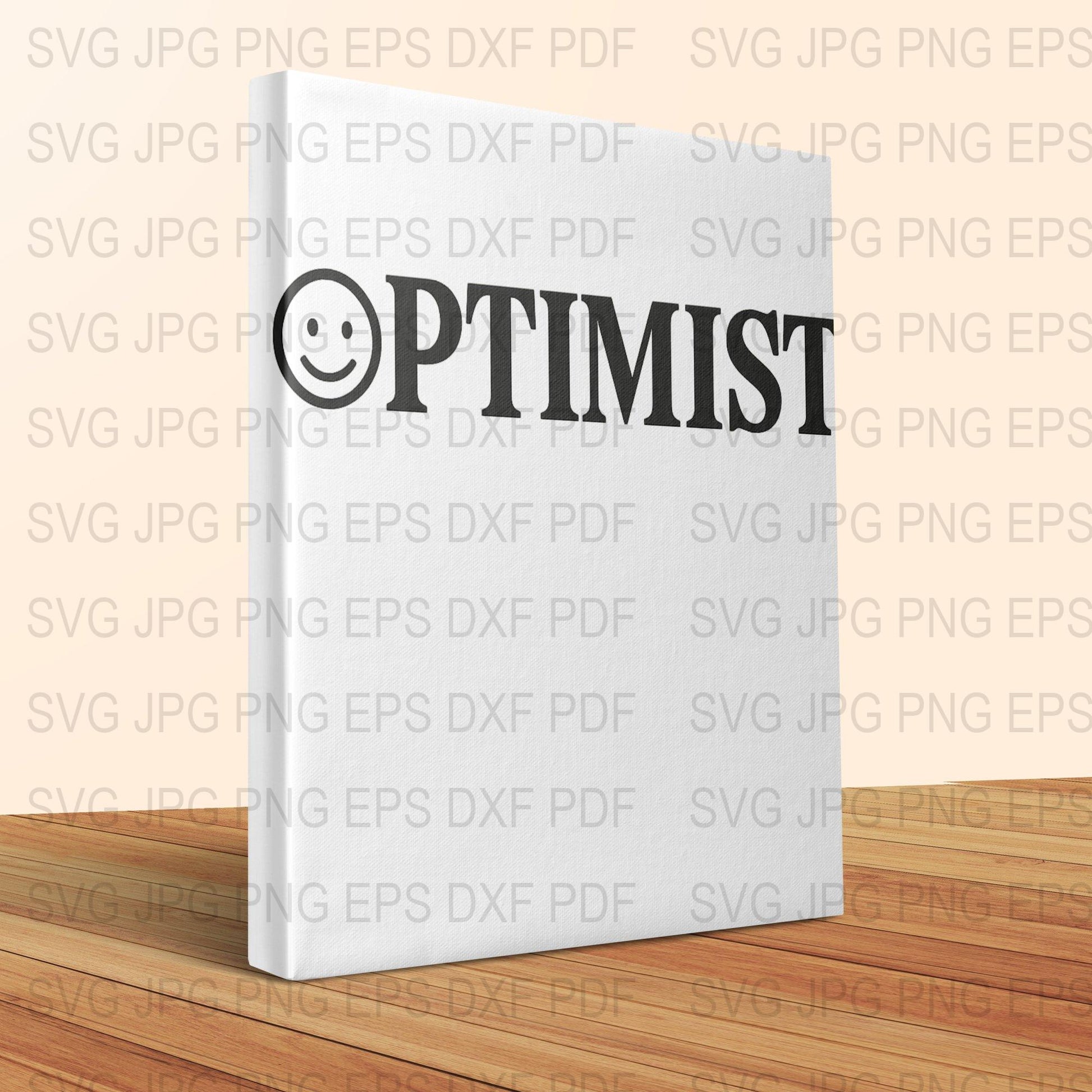 Optimist Smiley Face Canvas Art, Modern Inspirational Wall Decor, Black and White Home Office Artwork
