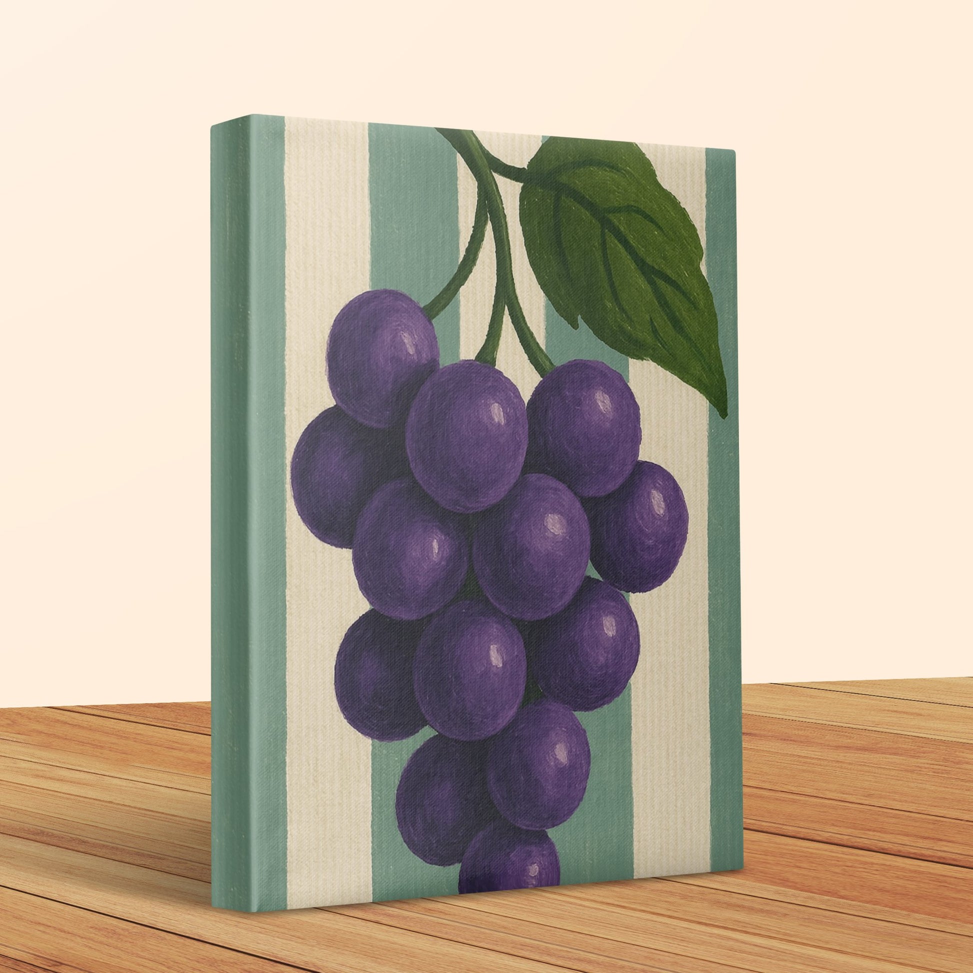 Grape Cluster Painting on Canvas, Kitchen Wall Art Decor, Purple Fruits Artistic Print, Home Decoration