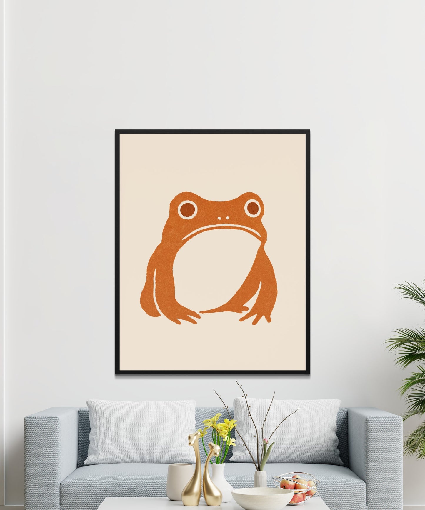 Minimalist Frog Art Print, Modern Wall Decor, Animal Illustration, Nature Inspired Home Decoration, Living Room Poster