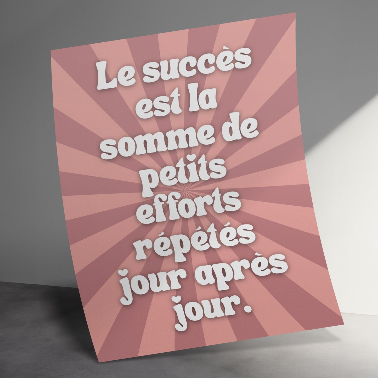 Inspirational French Quote Poster, Success Efforts Daily Motivation, Modern Home Office Decor Wall Art