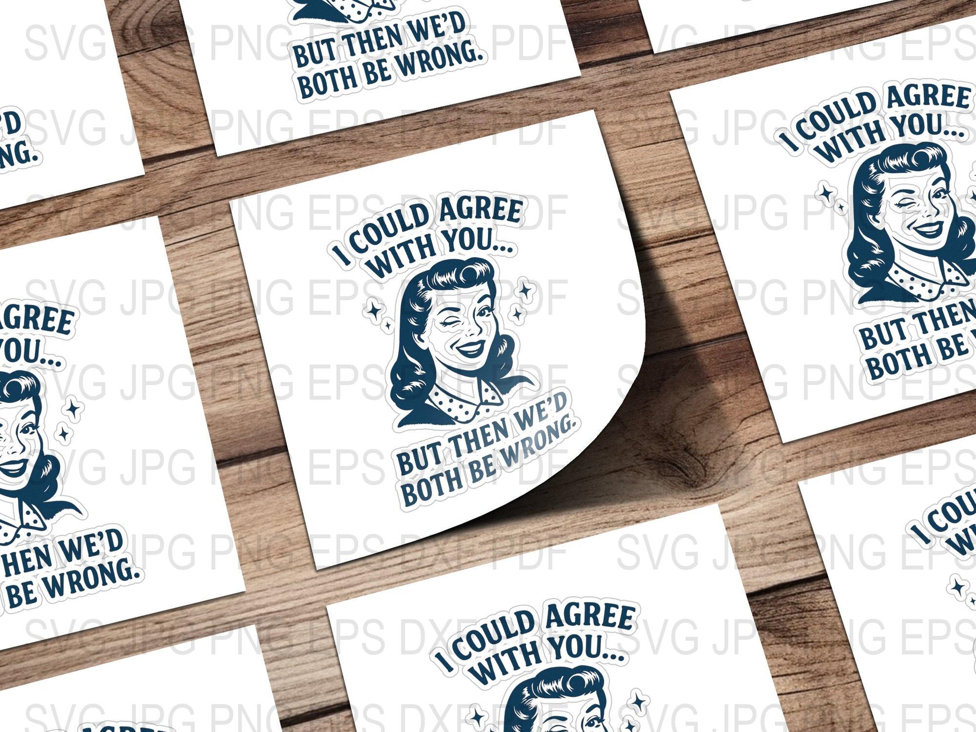 Vintage Retro Humor Stickers, Funny Sarcastic Quote, Classic Comic Style, Black and White Decals, Gift Idea