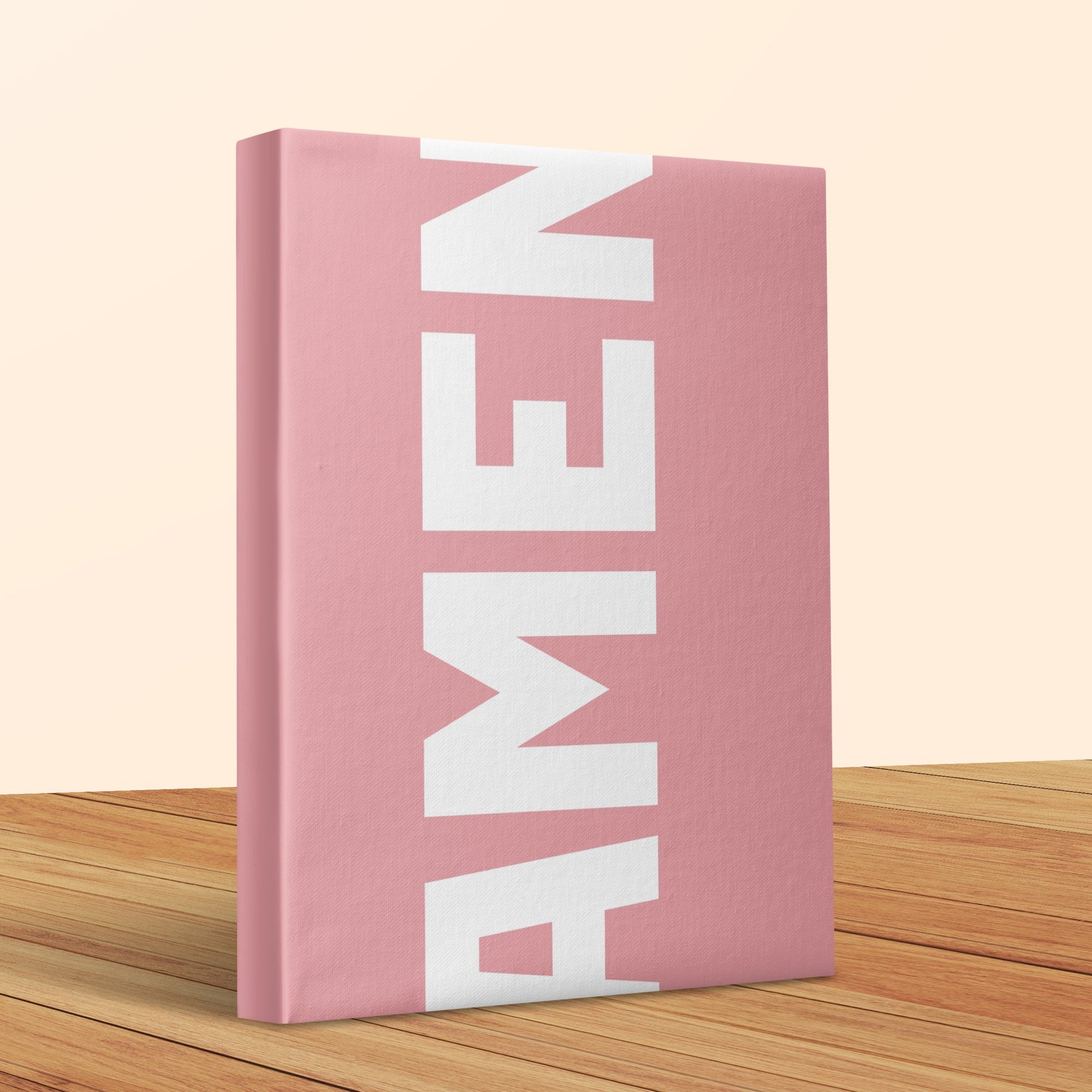 Pink Canvas Art with Bold AMEN Typography, Inspirational Home Decor, Spiritual Wall Art, Modern Religious Gift