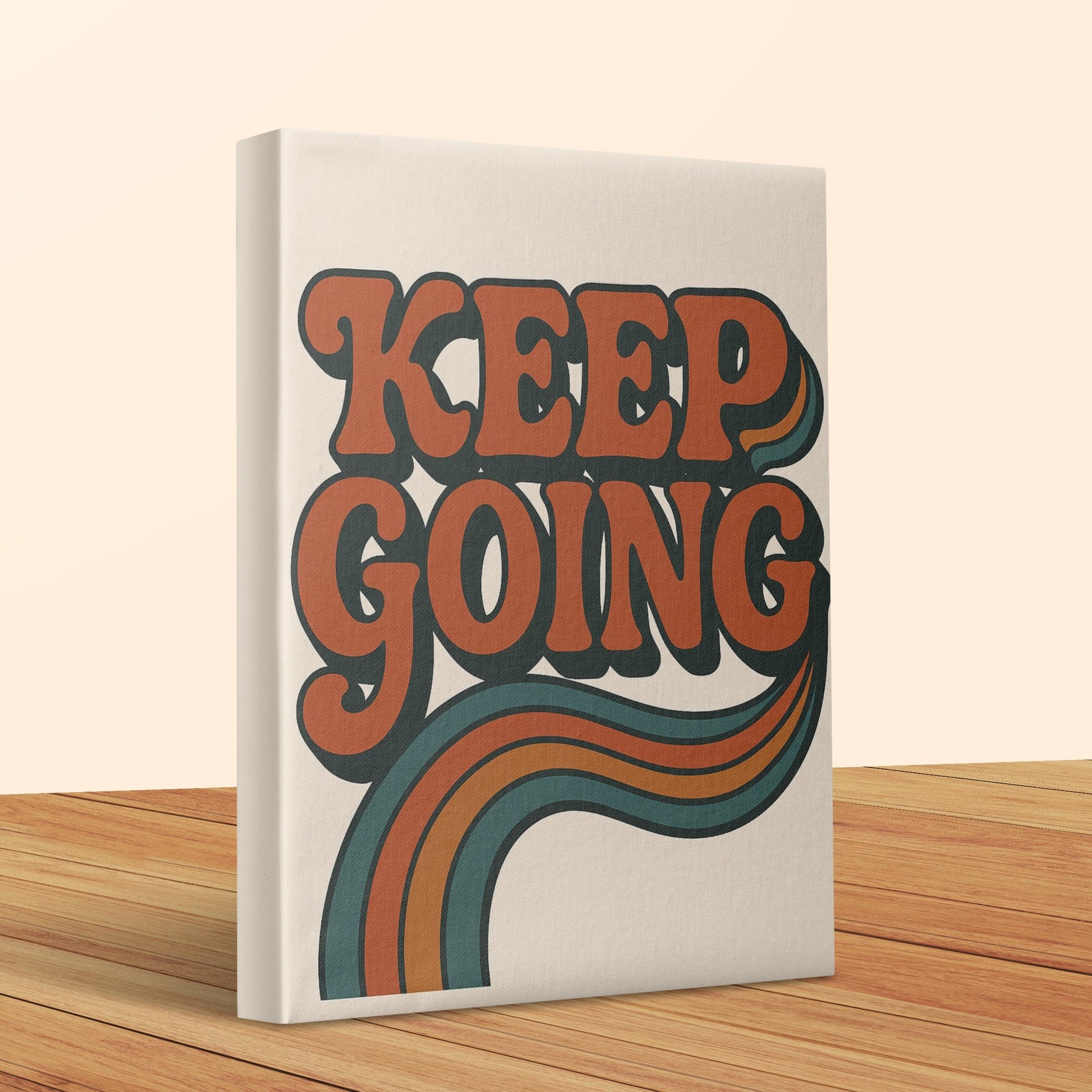 Keep Going Inspirational Canvas Art, Motivational Wall Decor, Office and Home Interior Design, Modern Typography Artwork