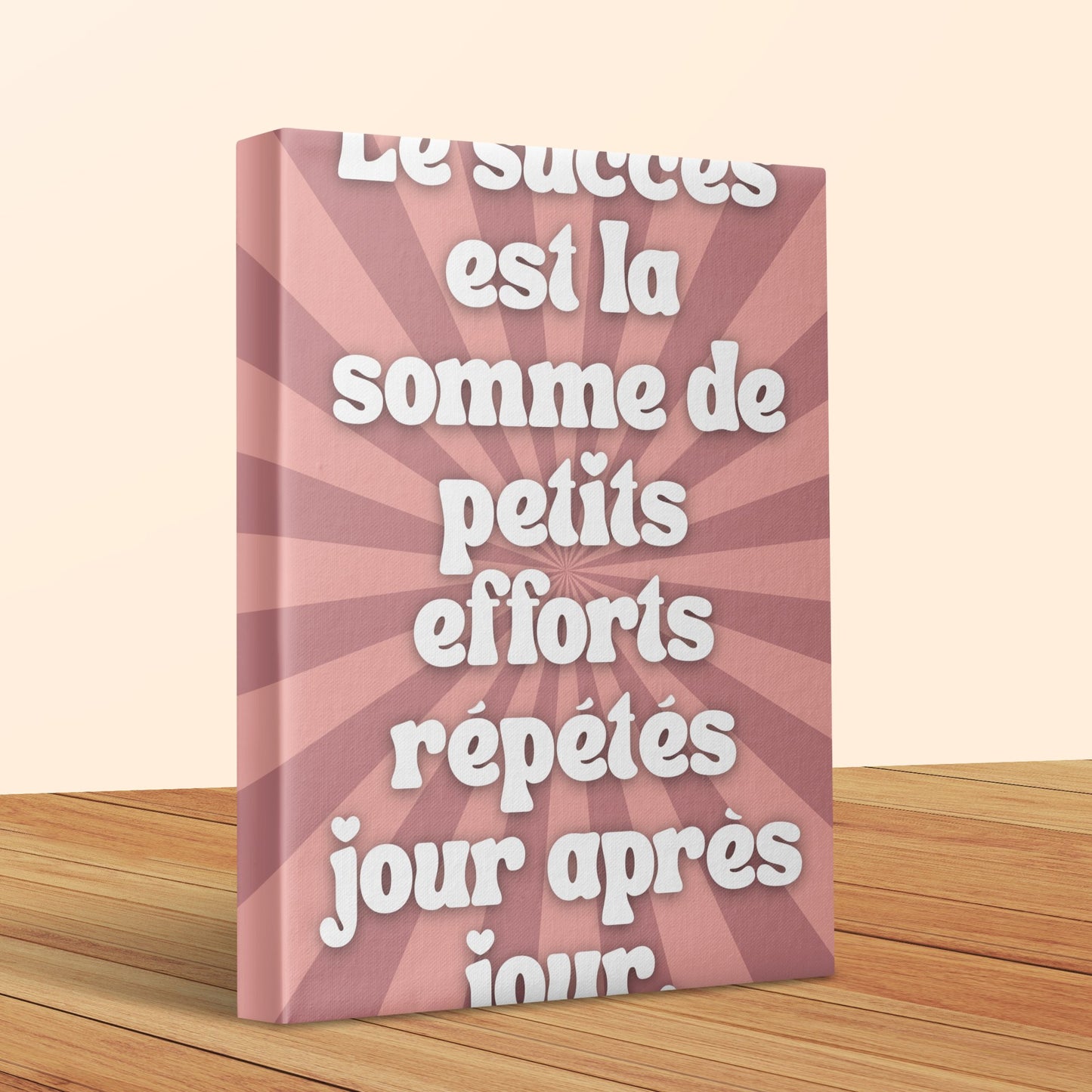 French Quote Canvas Wall Art, Pink Stripe Motivational Decor, Inspirational Typography, Home Office Artwork, Chic Room Decoration