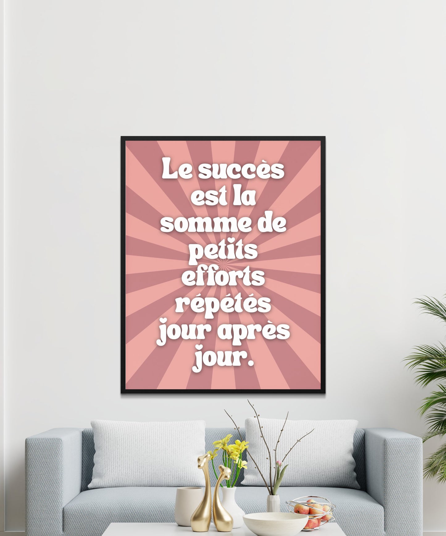 French Quote Poster, Inspirational Wall Art, Success Motivational Print, Home Office Decor, Modern Typography Canvas, Gift Idea