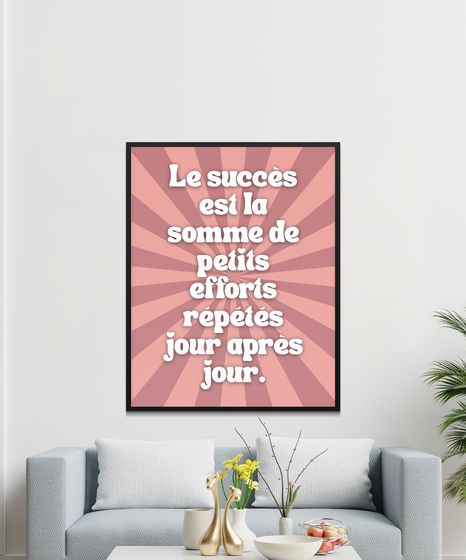 French Quote Poster, Inspirational Wall Art, Success Motivational Print, Home Office Decor, Modern Typography Canvas, Gift Idea