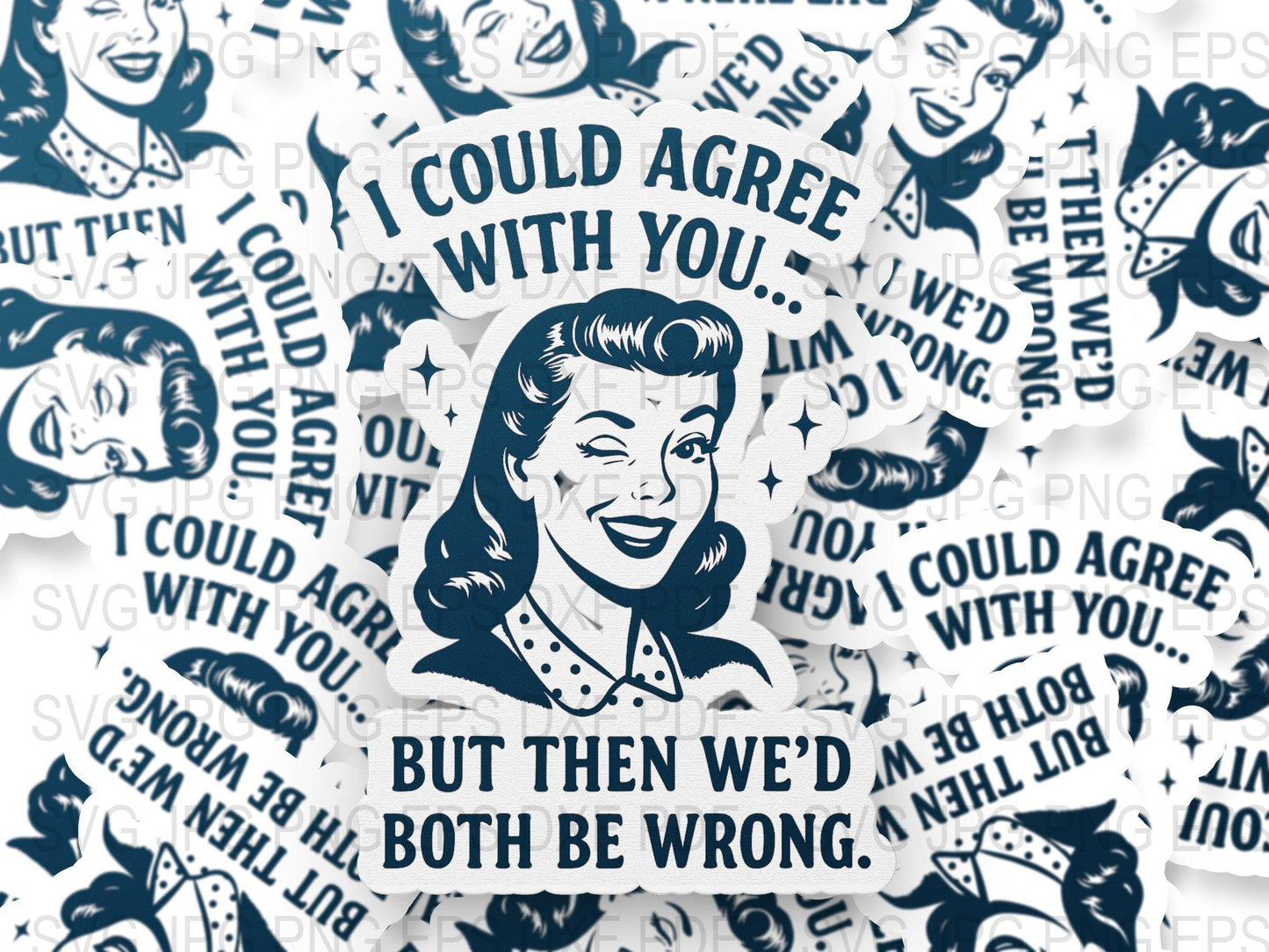 Vintage Retro Woman Stickers, Funny Sarcastic Quote Decals, Bulk Sticker Pack, Mid-Century Design, Craft Supplies, Scrapbooking Stickers