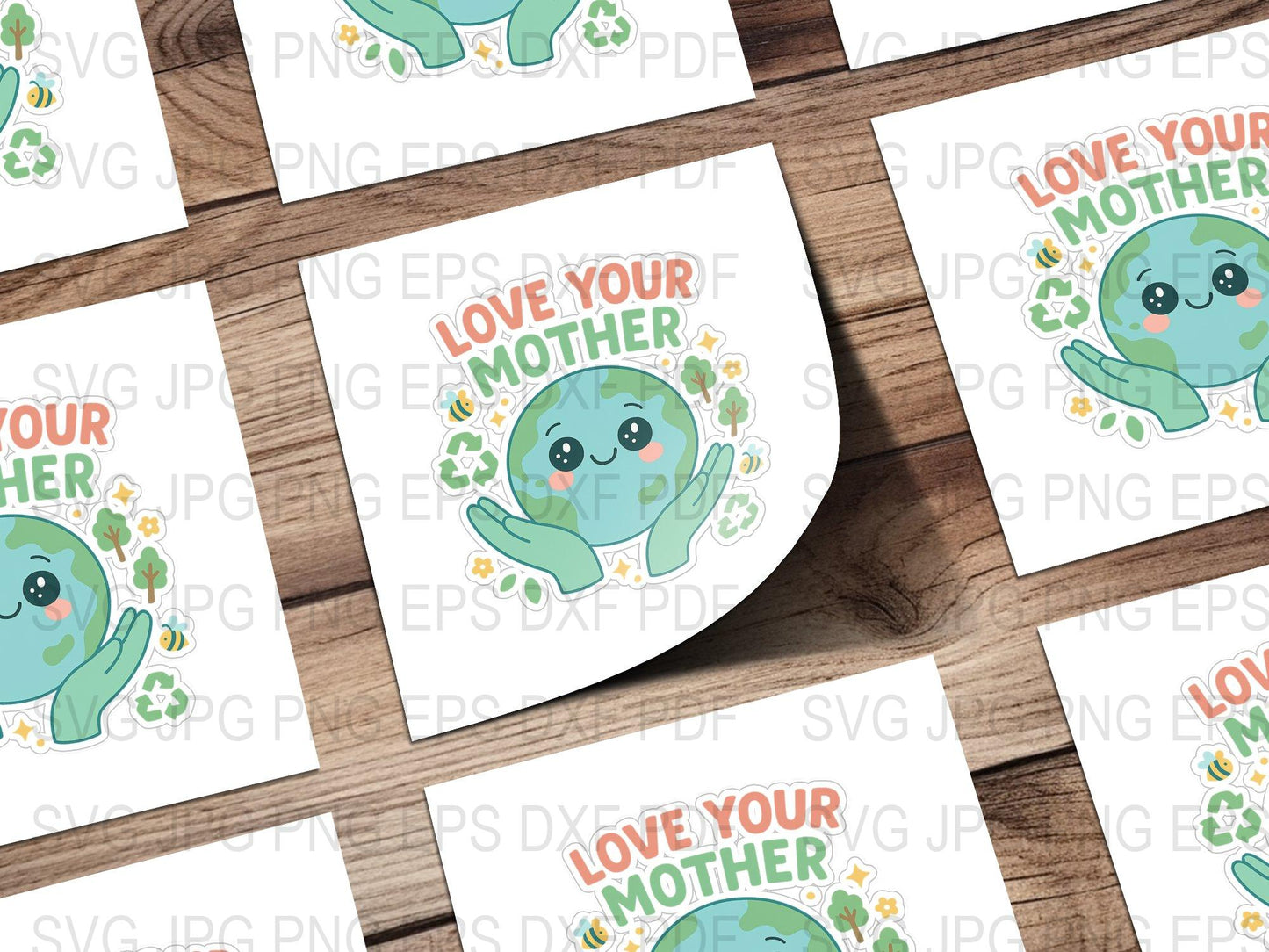 Cute Seal Love Your Mother Earth Day Sticker, Eco-Friendly Green Theme Decal, Save the Planet Awareness, Vinyl Sticker for Laptop and Water