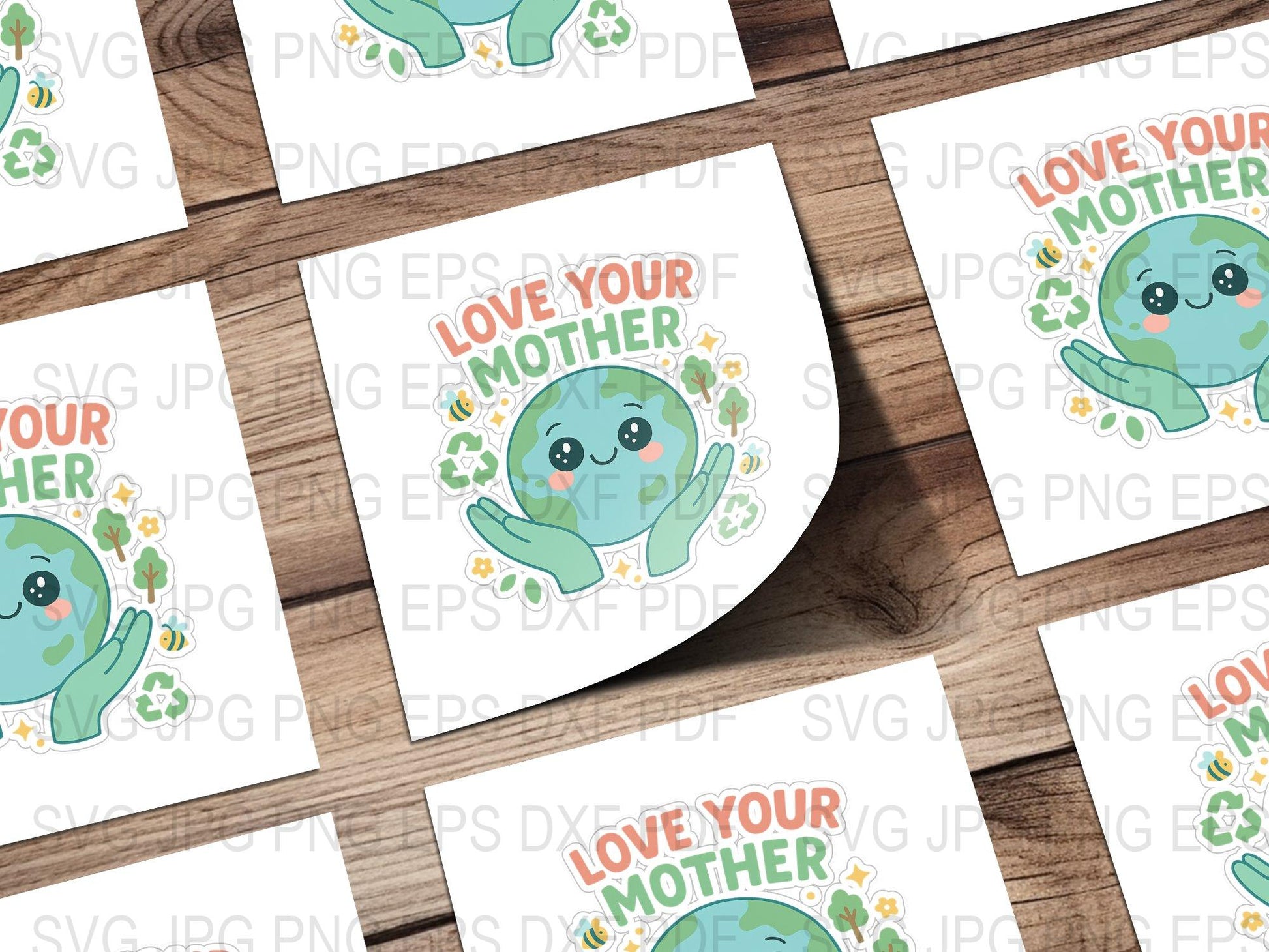 Cute Seal Love Your Mother Earth Day Sticker, Eco-Friendly Green Theme Decal, Save the Planet Awareness, Vinyl Sticker for Laptop and Water
