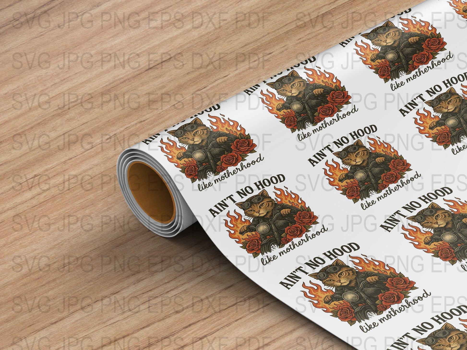 Vintage Tattoo Style Vinyl Sticker Roll, Heart Floral Design, Rose and Skull Motif, Waterproof Decal Material for Crafting and Decor.