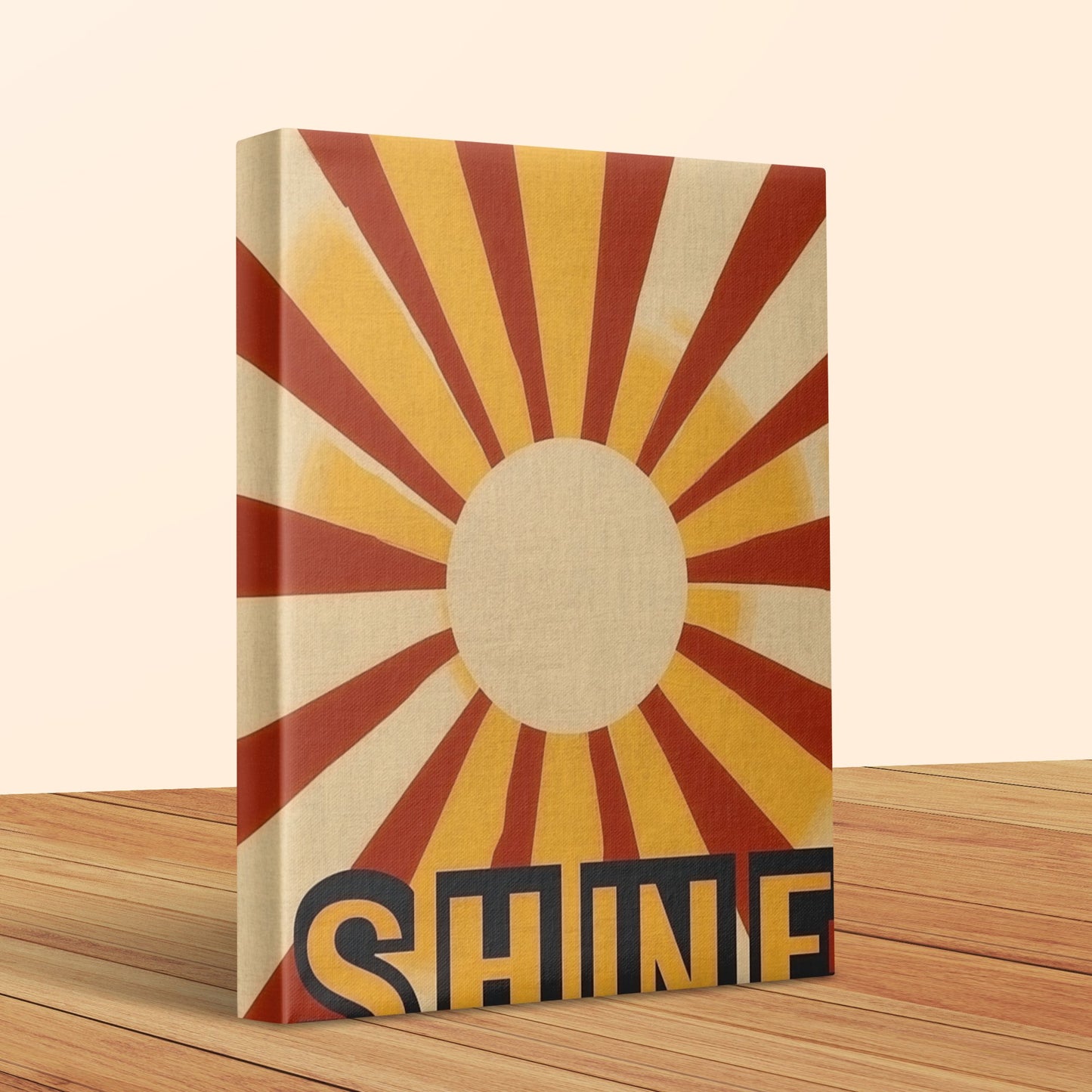 Vintage Sunburst Canvas Art, Retro Shine Yellow and Red Wall Decor, Vibrant Home Decoration