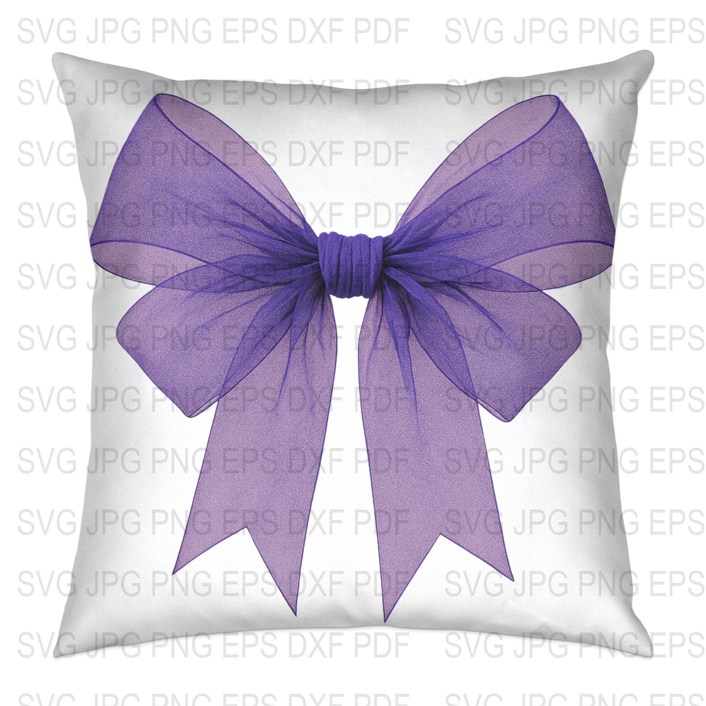 Purple Bow Cushion Cover, Elegant Throw Pillow, Decorative Sofa Accessory, Vibrant Home Decor