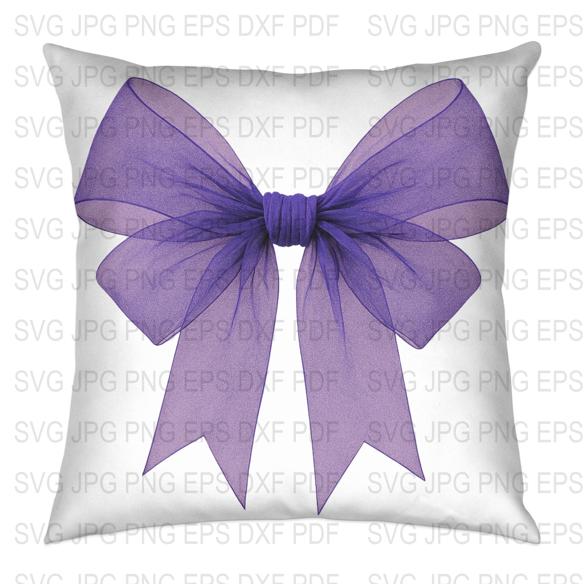 Purple Bow Cushion Cover, Elegant Throw Pillow, Decorative Sofa Accessory, Vibrant Home Decor