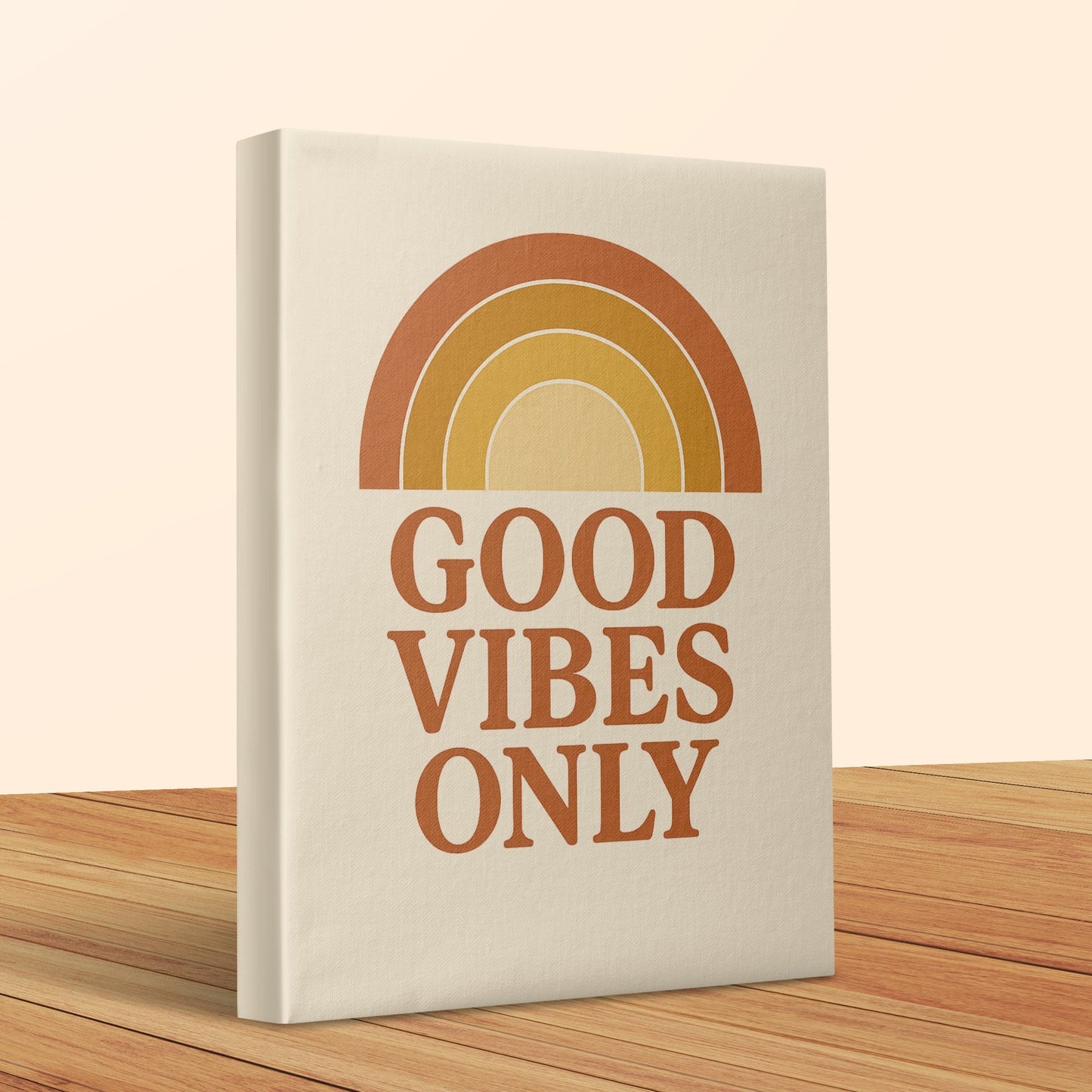 Good Vibes Only Canvas Print, Modern Rainbow Wall Art, Inspirational Quote Home Decor