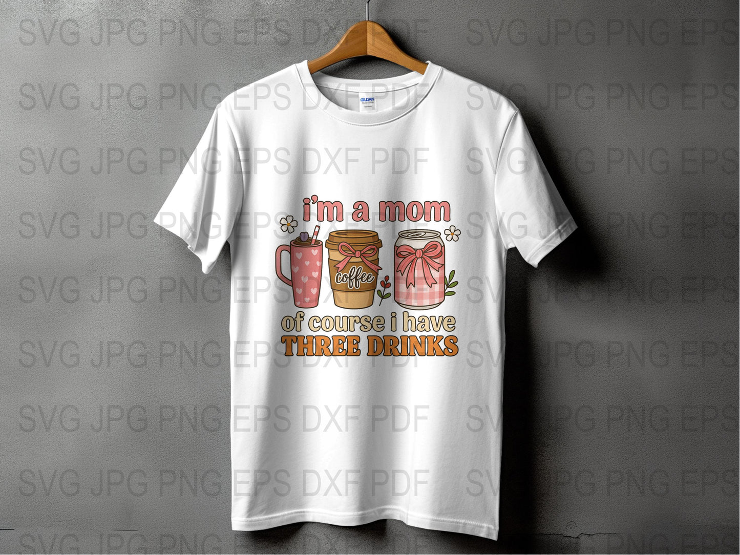 Funny Mom T-Shirt, Coffee and Wine Lover Tee, Gift for Mothers, Casual Graphic Shirt with Sayings, Women's White Top